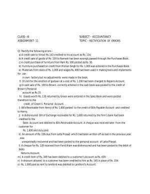 CBSE Worksheets for Class 11 Accountancy Assignment 15