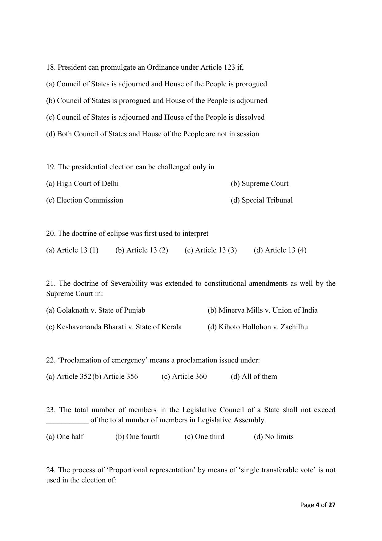 AILET 2020 Question Paper for LLM - Page 4