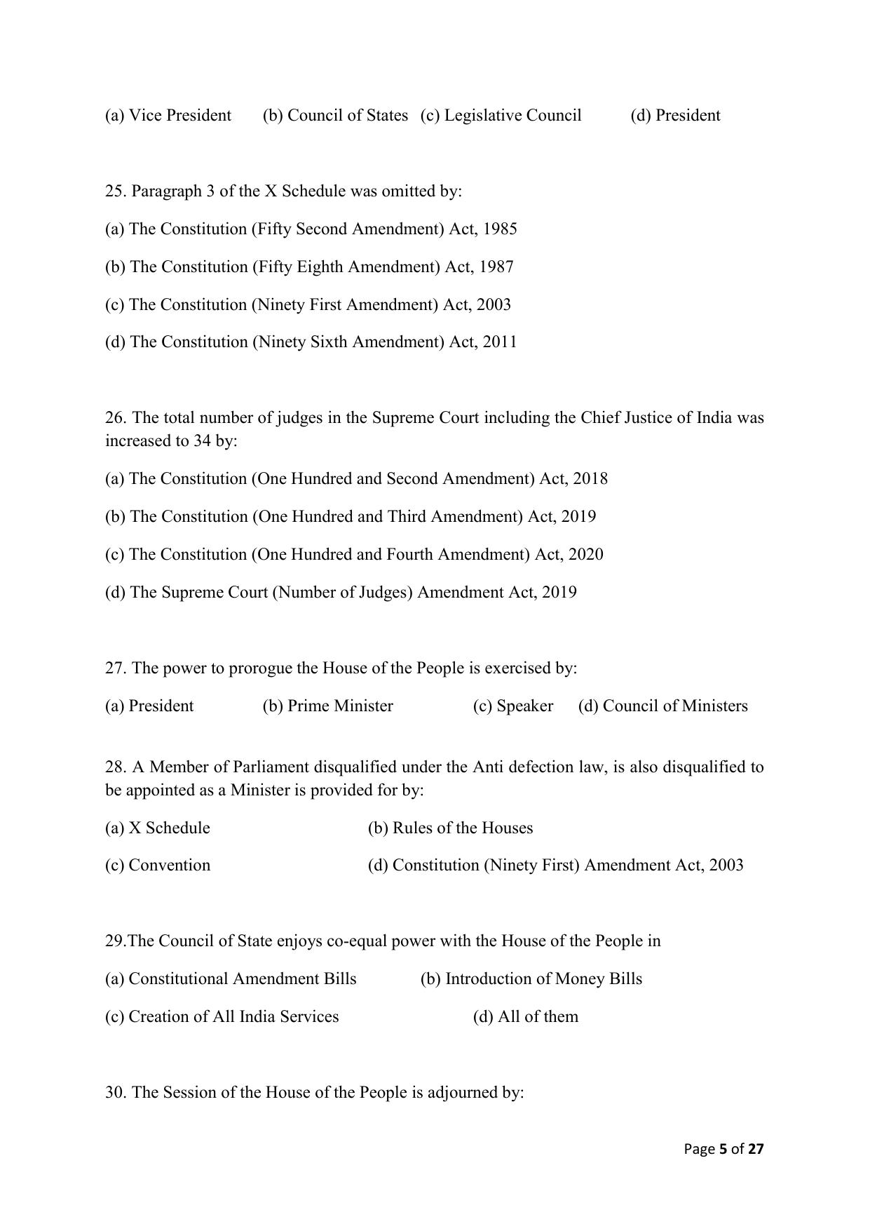 AILET 2020 Question Paper for LLM - Page 5