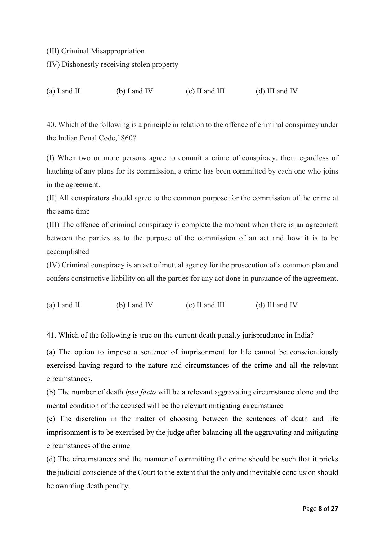 AILET 2020 Question Paper for LLM - Page 8