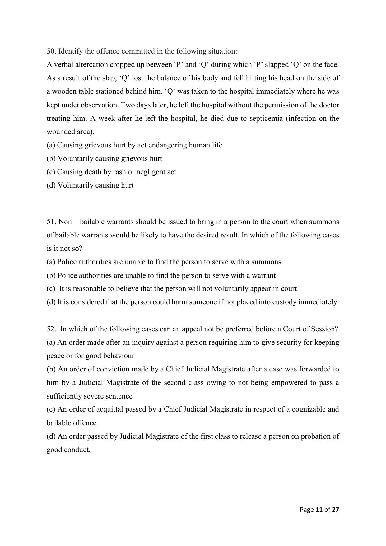 AILET 2020 Question Paper for LLM - Page 11