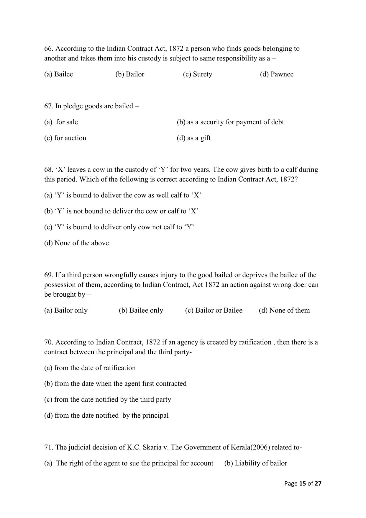 AILET 2020 Question Paper for LLM - Page 15