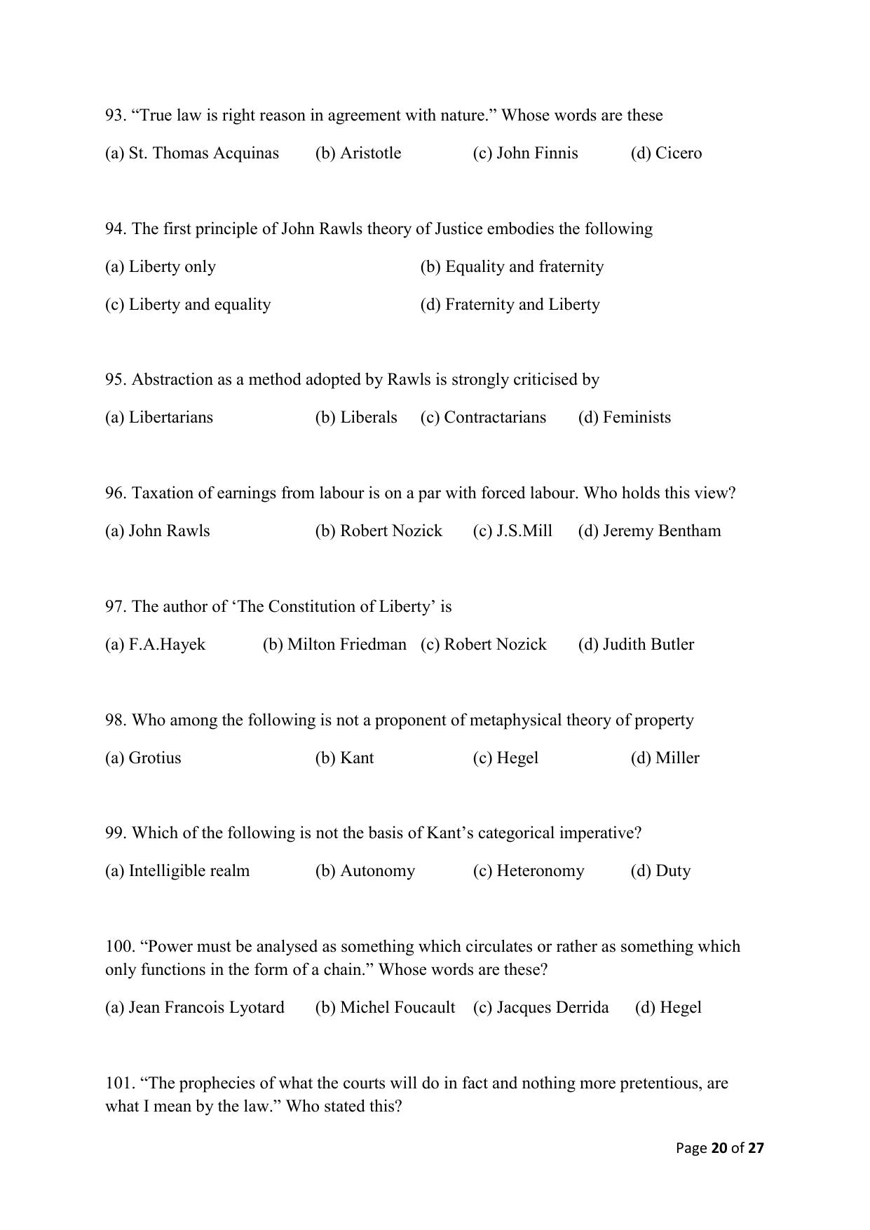 AILET 2020 Question Paper for LLM - Page 20
