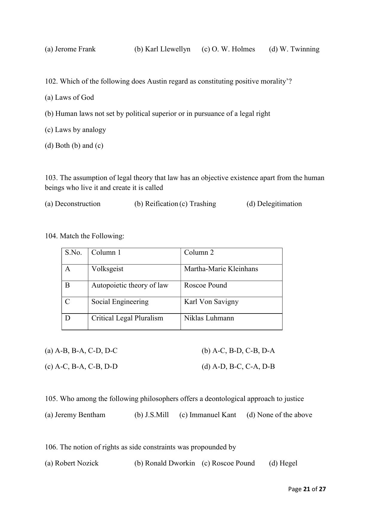 AILET 2020 Question Paper for LLM - Page 21