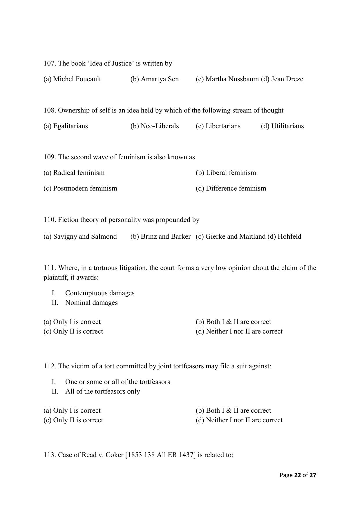 AILET 2020 Question Paper for LLM - Page 22