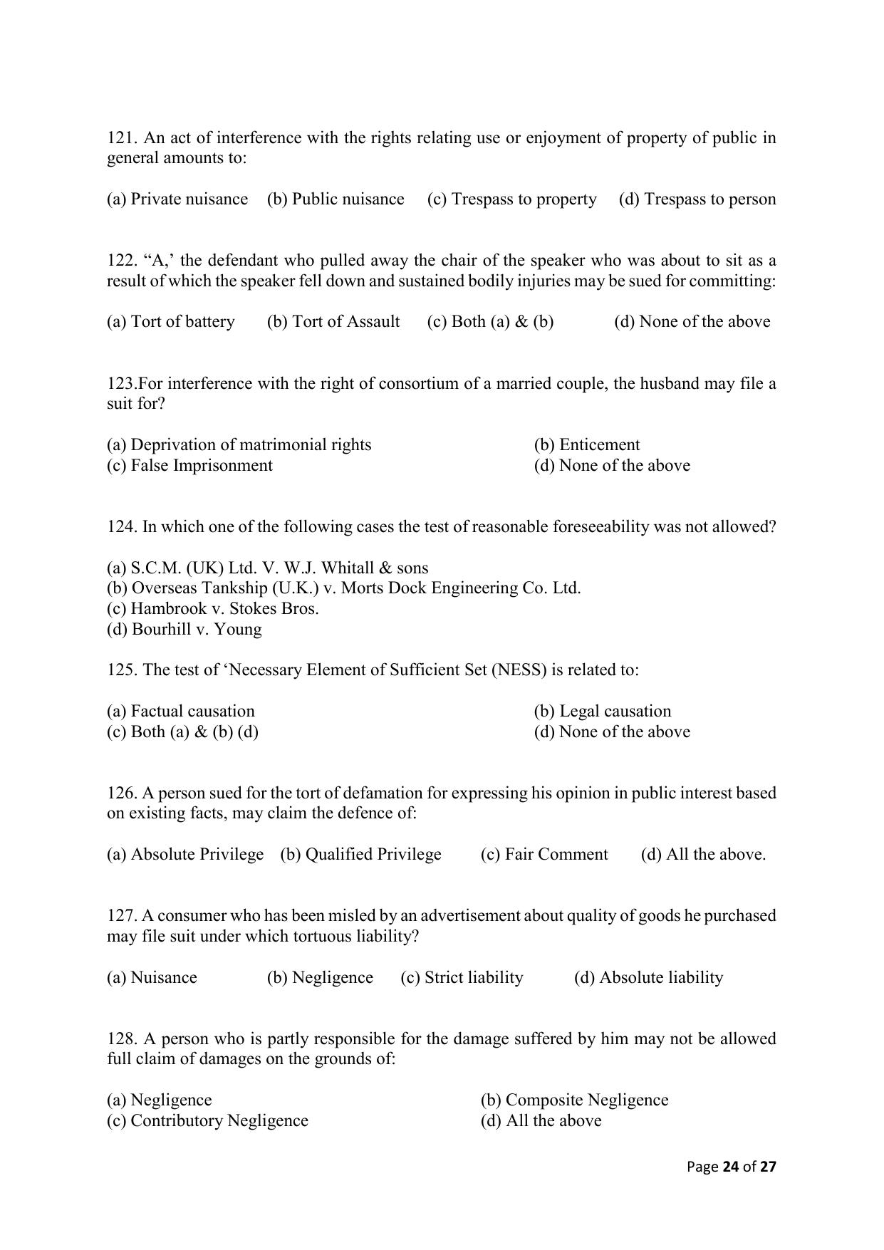 AILET 2020 Question Paper for LLM - Page 24