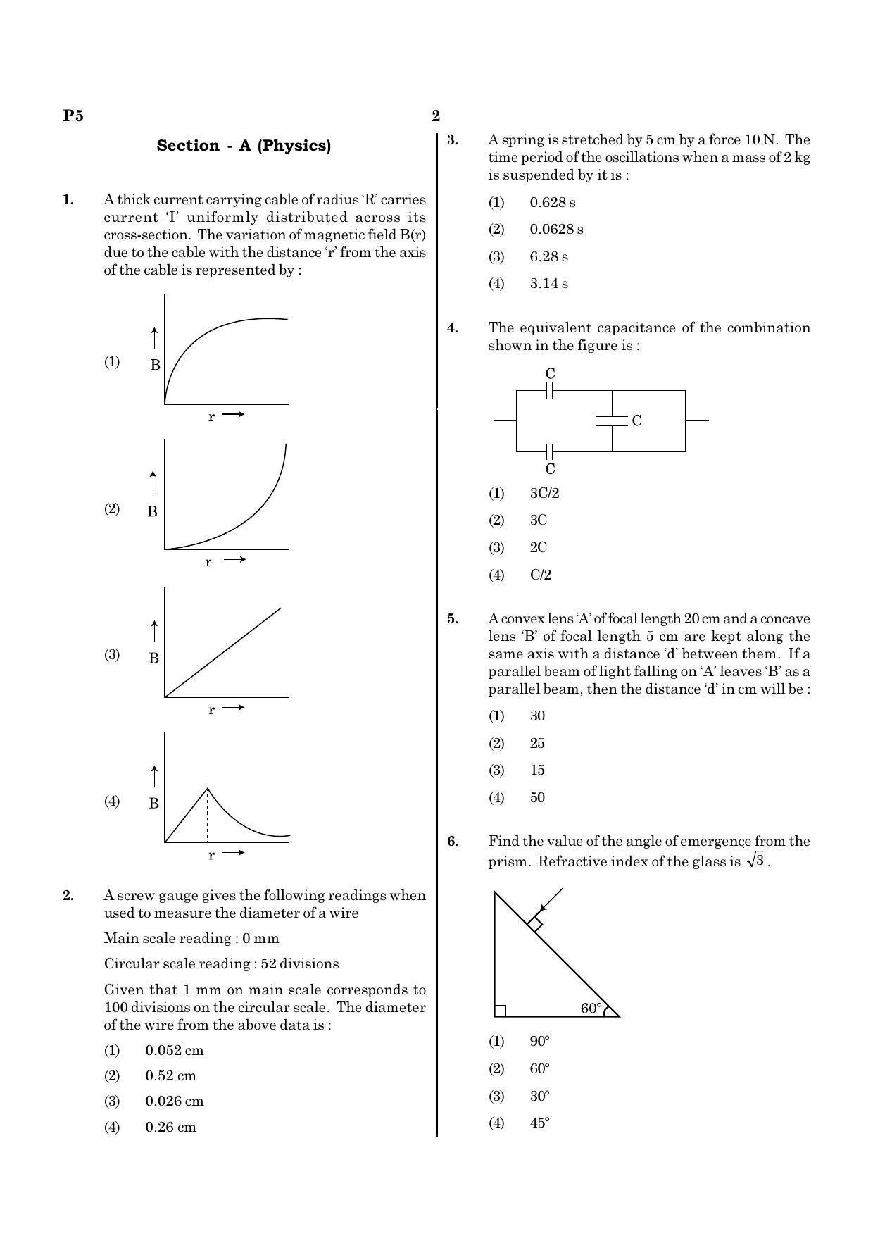 NEET E1 2022 Question Paper - IndCareer Docs