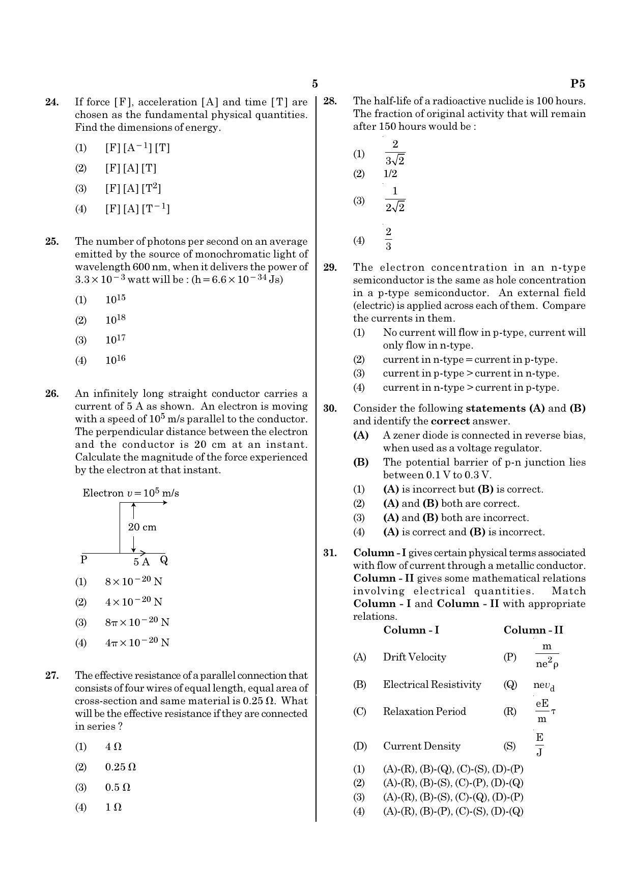 NEET E1 2022 Question Paper - IndCareer Docs