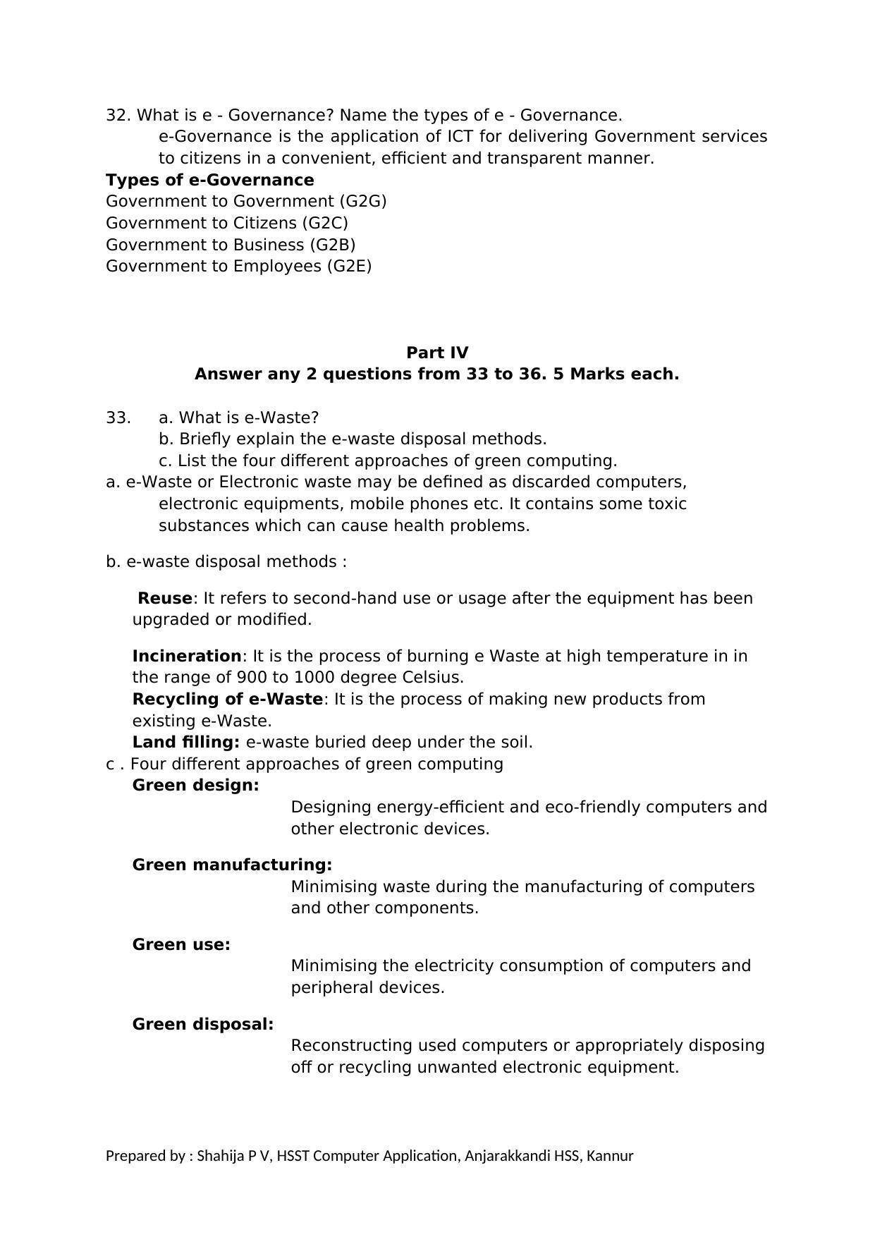 Kerala Plus One 2022 CA (Commerce) Question & Answer Key (Model) - Page 7