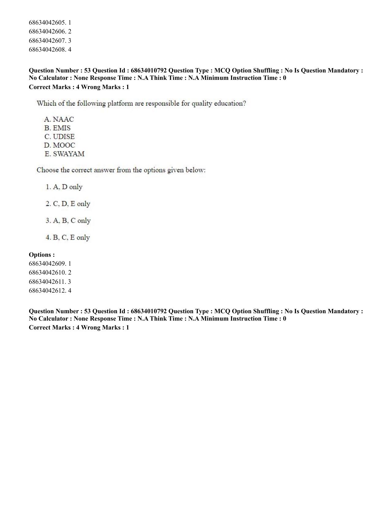 CUET PG 2023:COQP15 – M.Ed. (Hindi)-(09-06-2023) Question Paper - Page 105