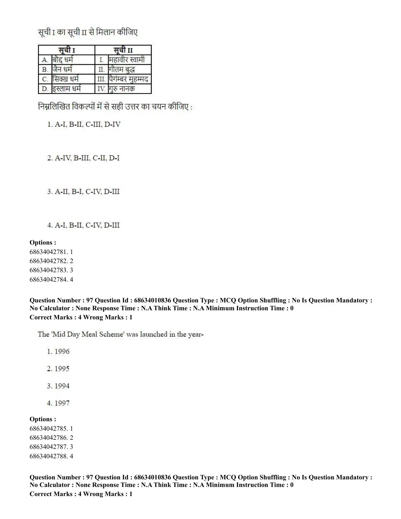 CUET PG 2023:COQP15 – M.Ed. (Hindi)-(09-06-2023) Question Paper - Page 192