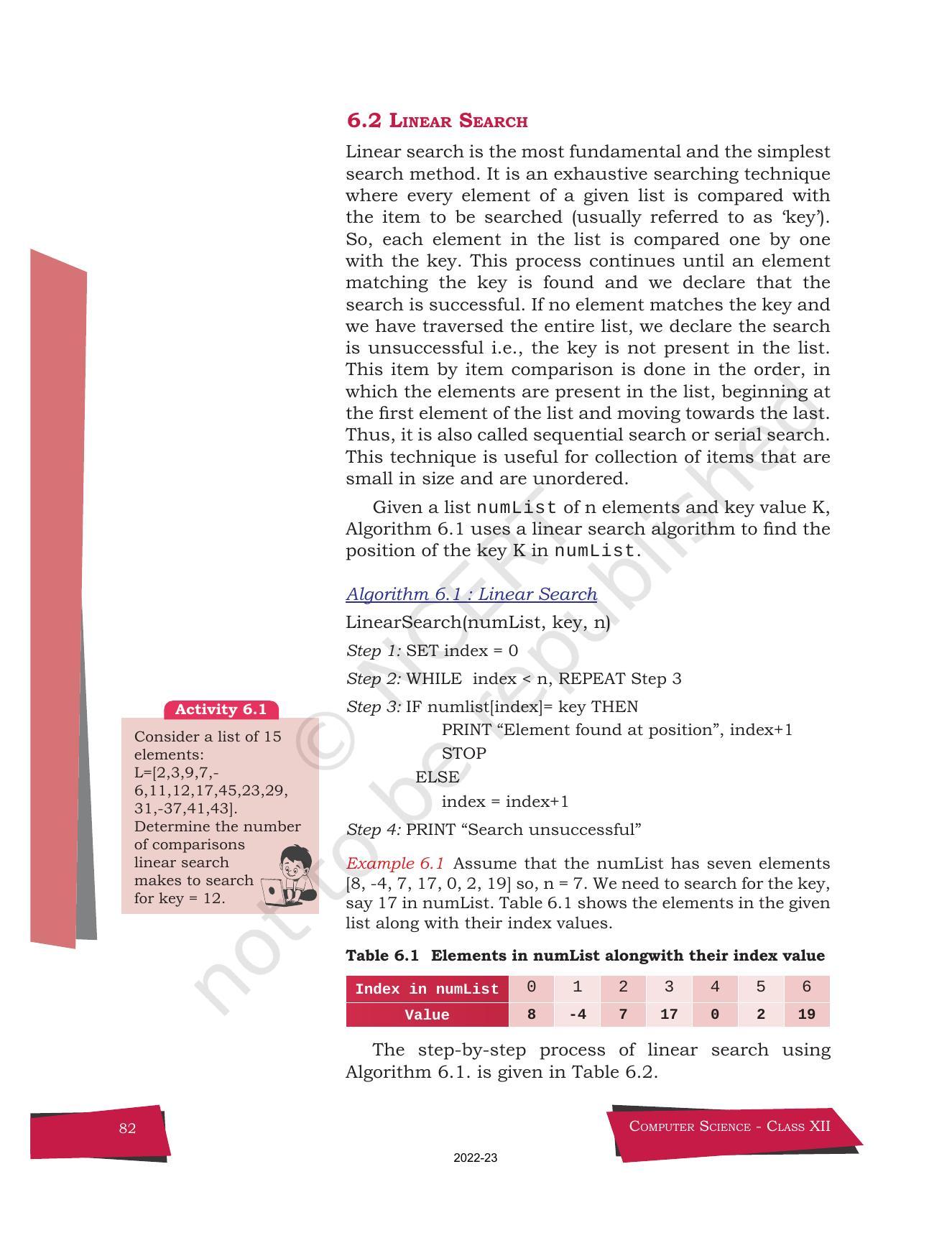 NCERT Book for Class 12 Computer Science Chapter 6 Searching - Page 2