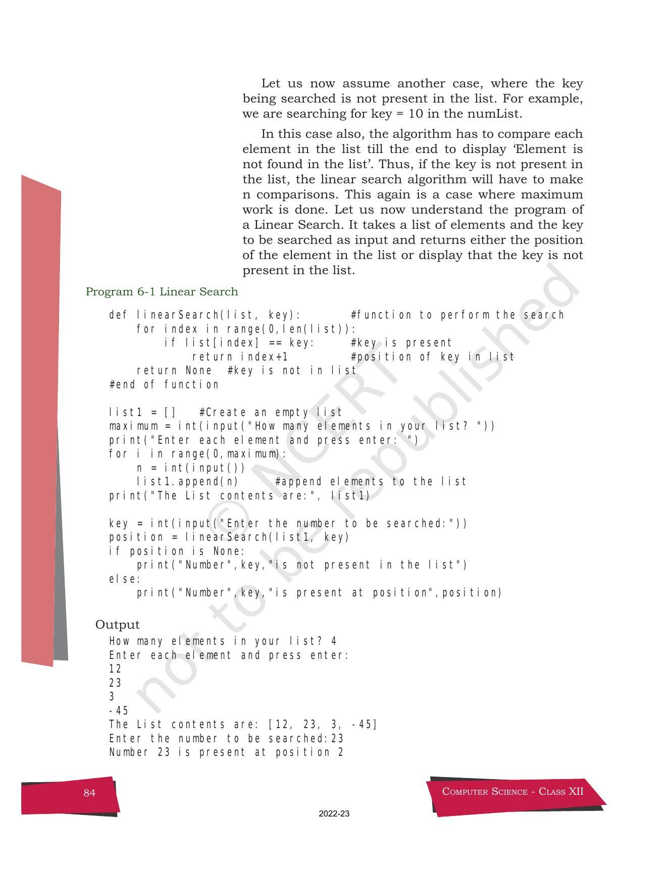 NCERT Book for Class 12 Computer Science Chapter 6 Searching - Page 4