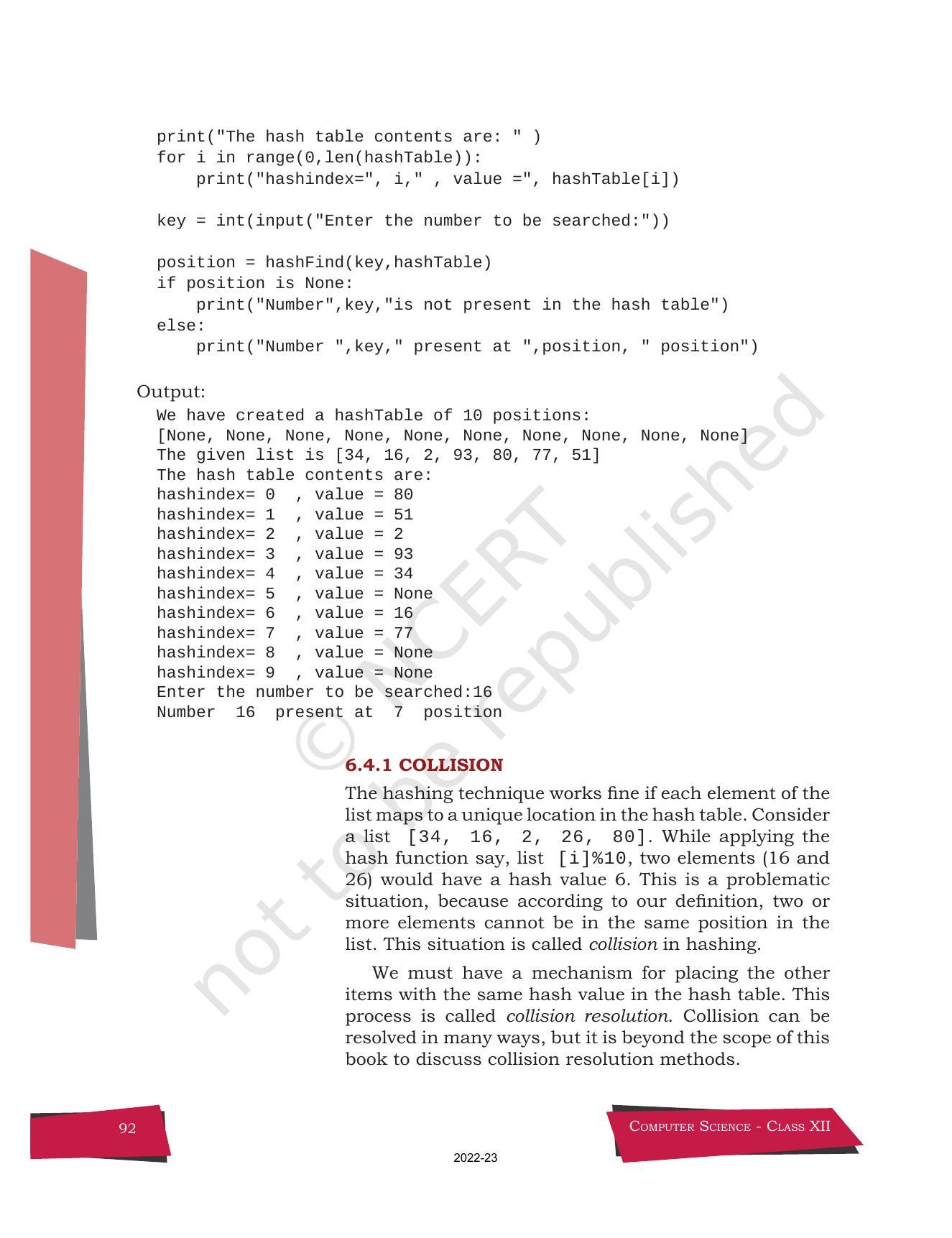 NCERT Book for Class 12 Computer Science Chapter 6 Searching - Page 12