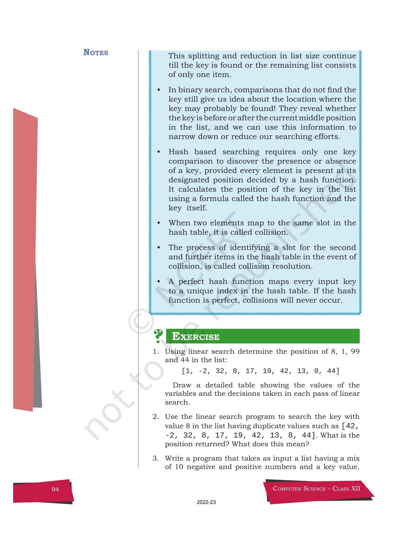 NCERT Book for Class 12 Computer Science Chapter 6 Searching - Page 14