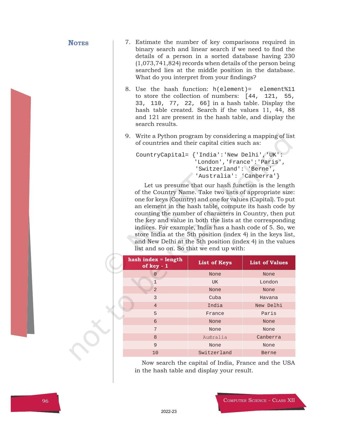 NCERT Book for Class 12 Computer Science Chapter 6 Searching - Page 16