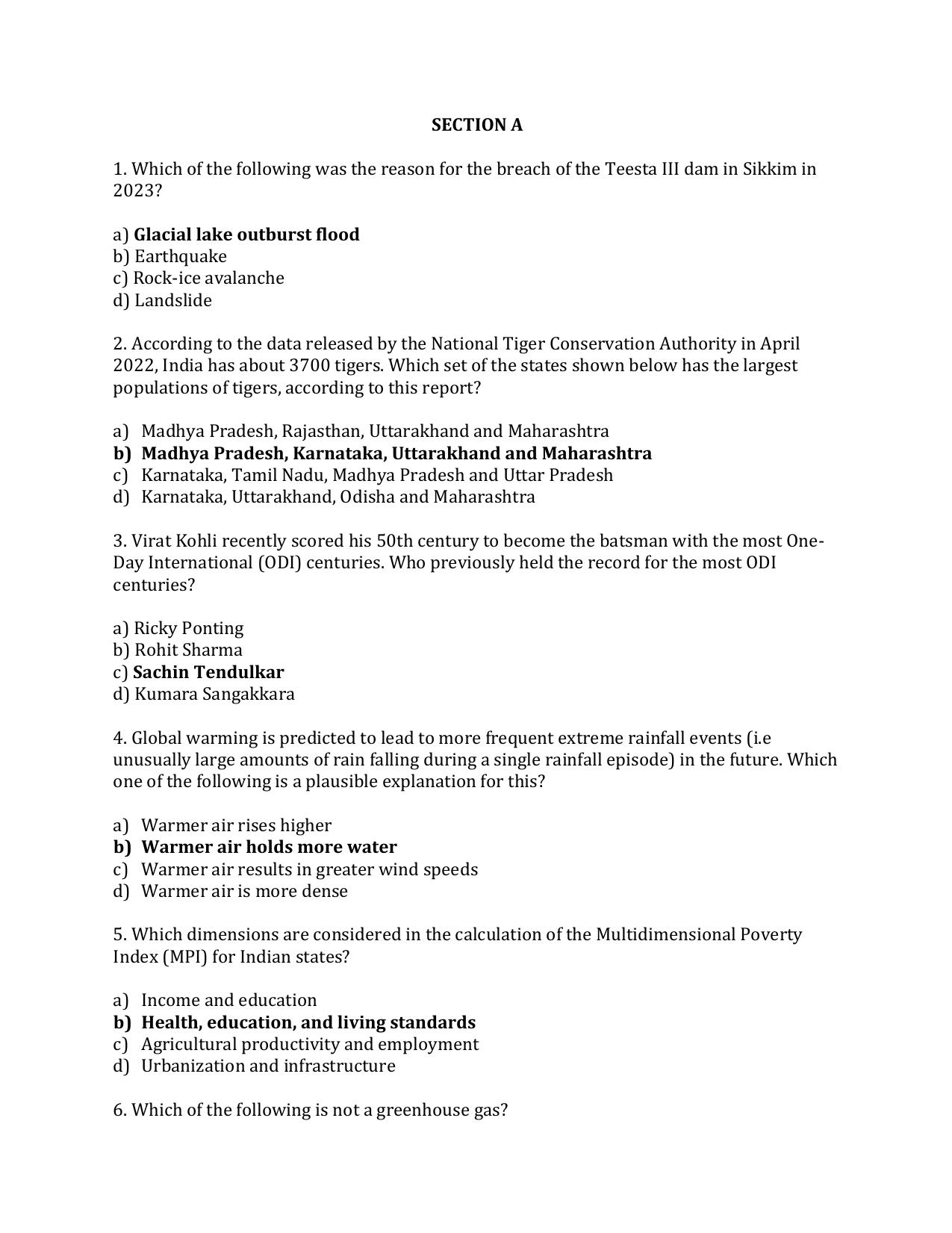 TIFR GS 2024 Wildlife Biology & Conservation Question Paper - Page 2