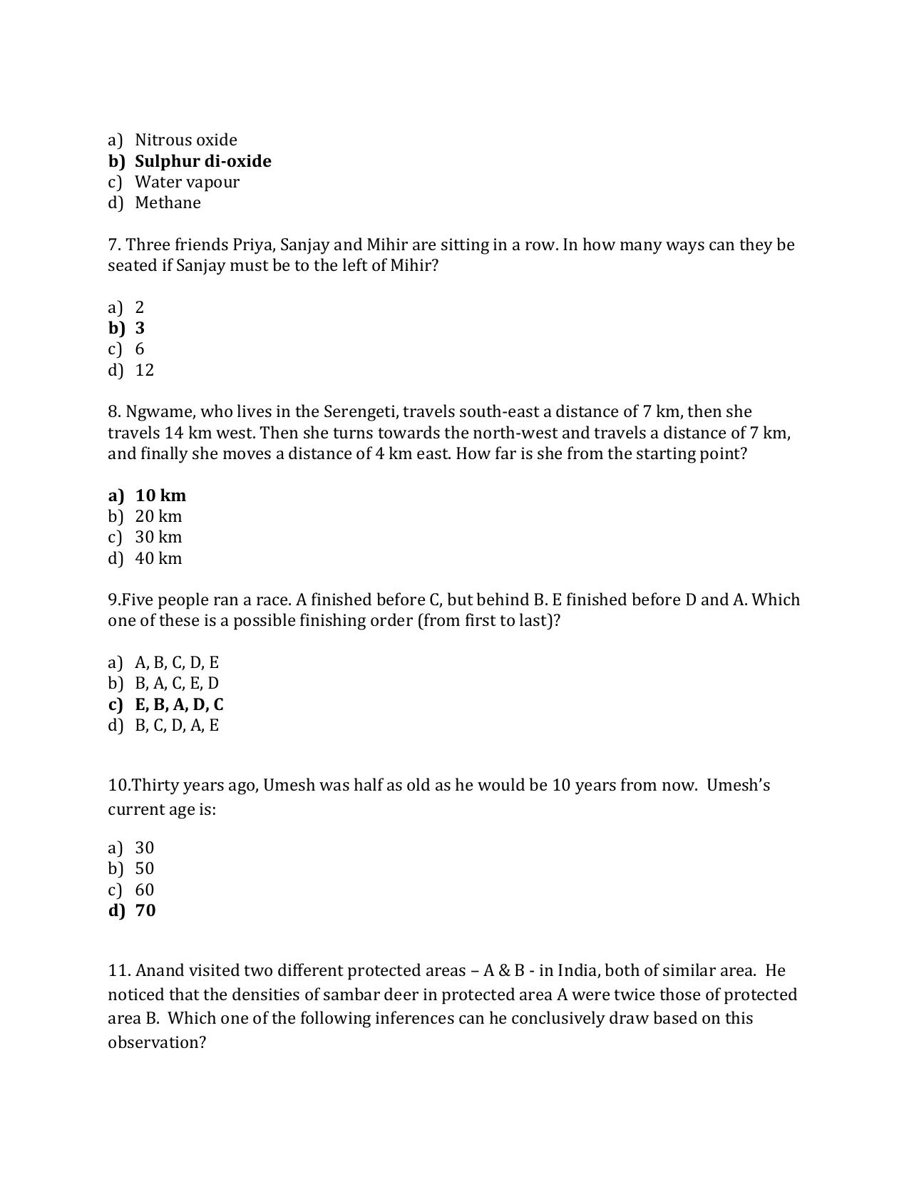 TIFR GS 2024 Wildlife Biology & Conservation Question Paper - Page 3