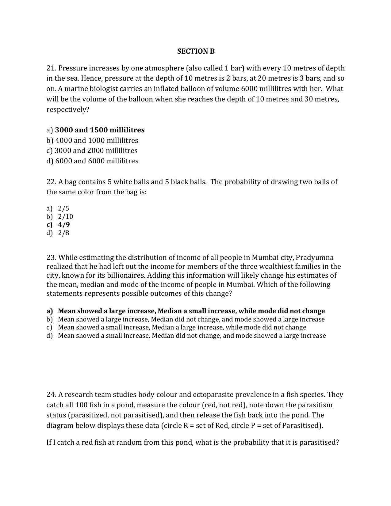 TIFR GS 2024 Wildlife Biology & Conservation Question Paper - Page 7