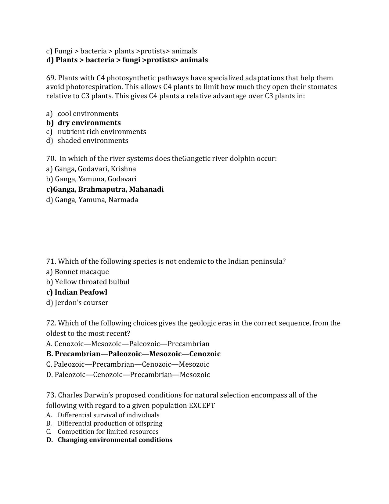 TIFR GS 2024 Wildlife Biology & Conservation Question Paper - Page 27