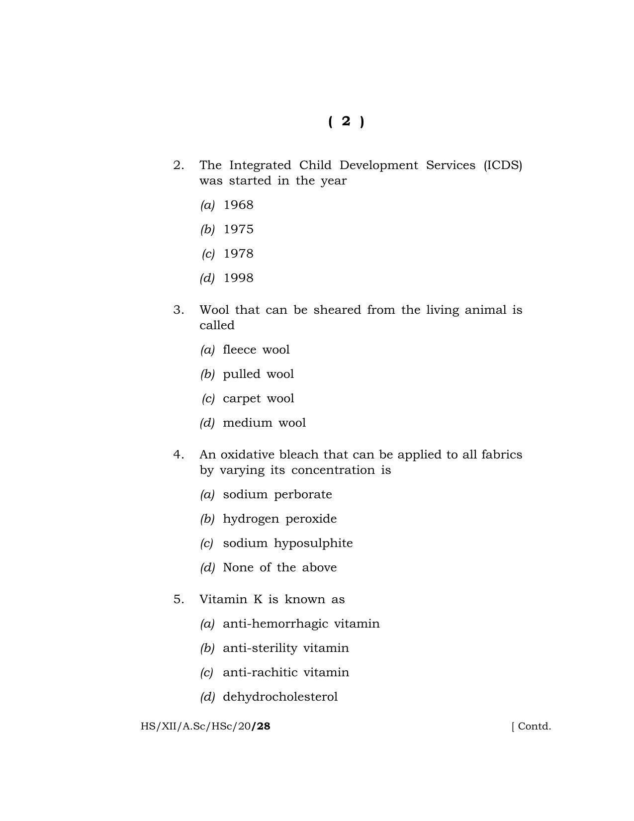 mbose education question paper 2020 class 12