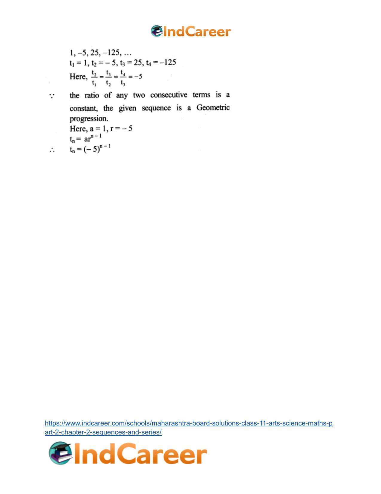 Maharashtra Board Solutions Class 11-Arts & Science Maths (Part 2): Chapter 2- Sequences and Series - Page 4