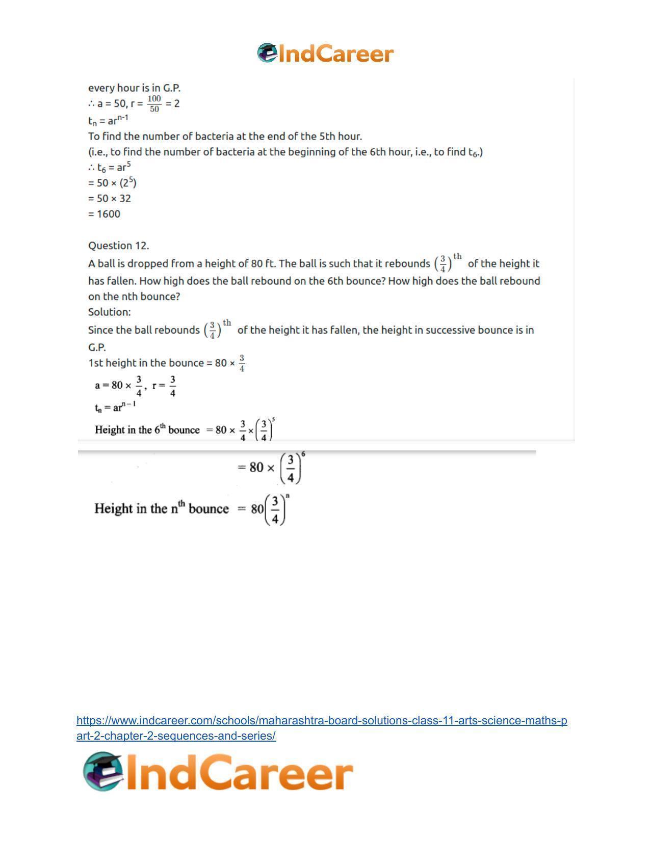 Maharashtra Board Solutions Class 11-Arts & Science Maths (Part 2): Chapter 2- Sequences and Series - Page 17