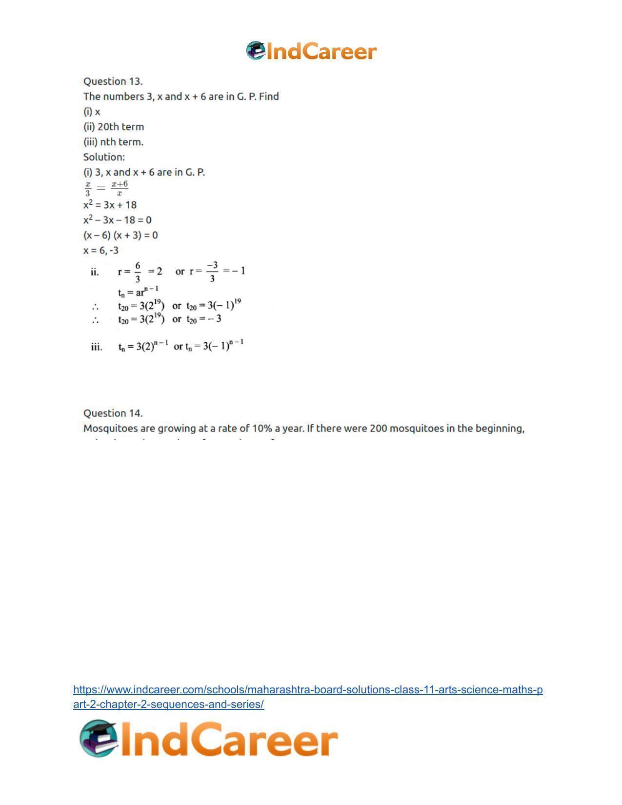 Maharashtra Board Solutions Class 11-Arts & Science Maths (Part 2): Chapter 2- Sequences and Series - Page 18