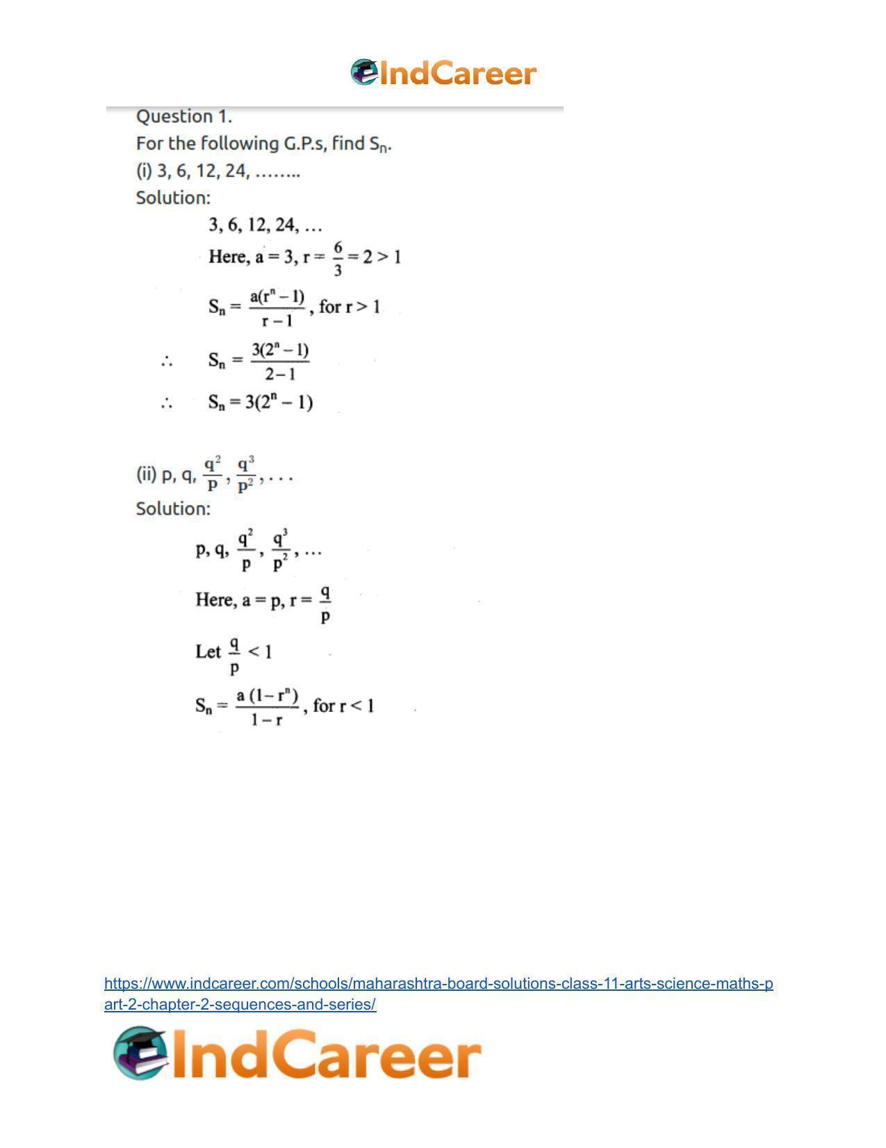 Maharashtra Board Solutions Class 11-Arts & Science Maths (Part 2): Chapter 2- Sequences and Series - Page 21