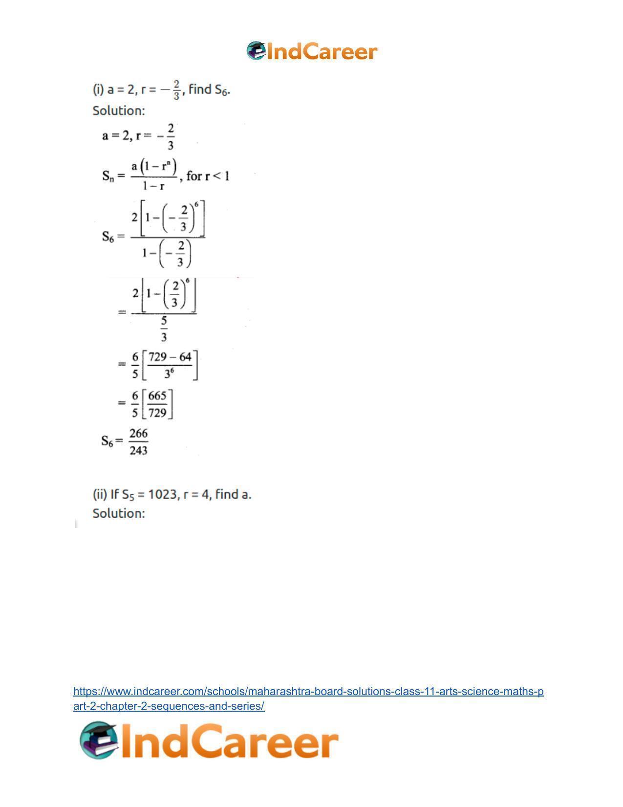 Maharashtra Board Solutions Class 11-Arts & Science Maths (Part 2): Chapter 2- Sequences and Series - Page 24