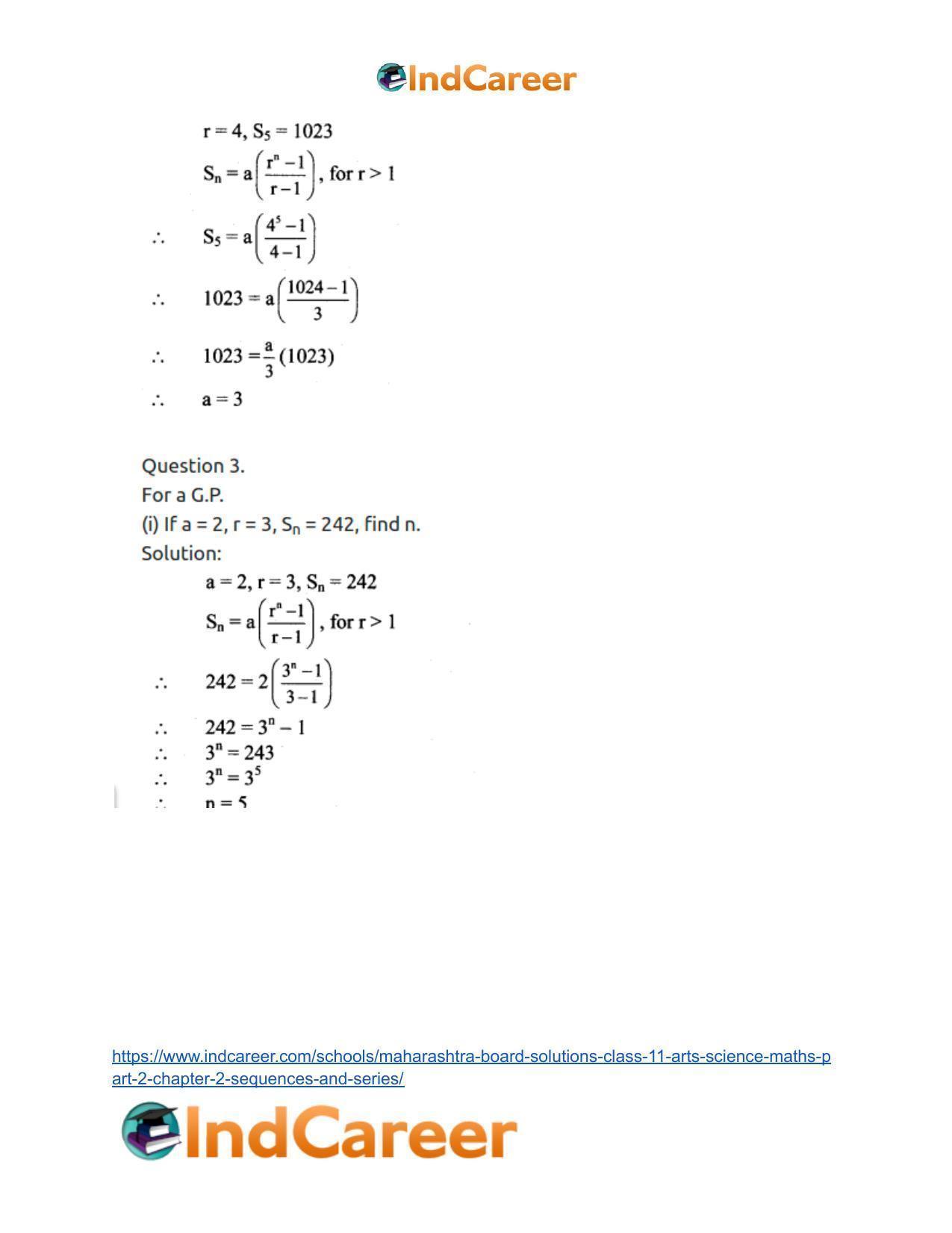 Maharashtra Board Solutions Class 11-Arts & Science Maths (Part 2): Chapter 2- Sequences and Series - Page 25