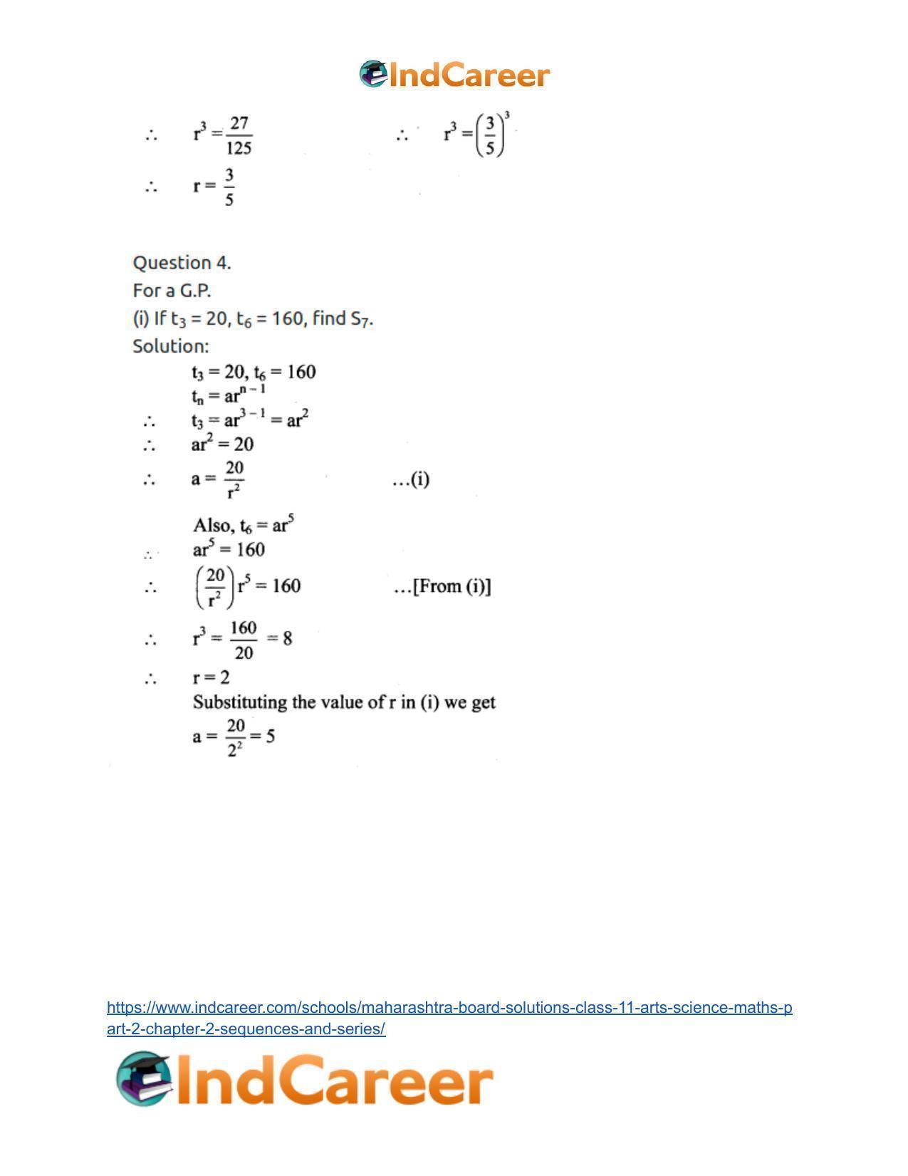 Maharashtra Board Solutions Class 11-Arts & Science Maths (Part 2): Chapter 2- Sequences and Series - Page 27