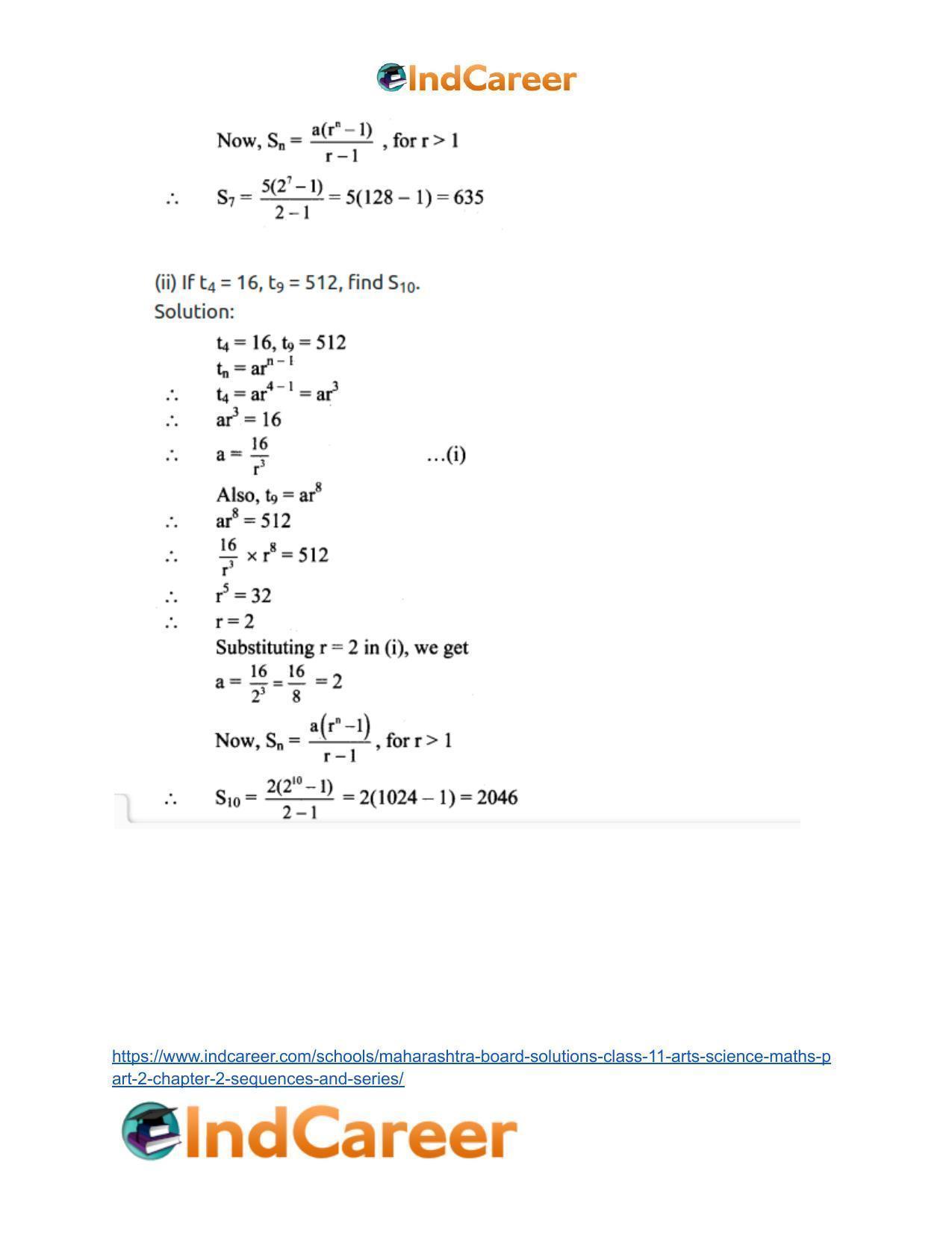 Maharashtra Board Solutions Class 11-Arts & Science Maths (Part 2): Chapter 2- Sequences and Series - Page 28