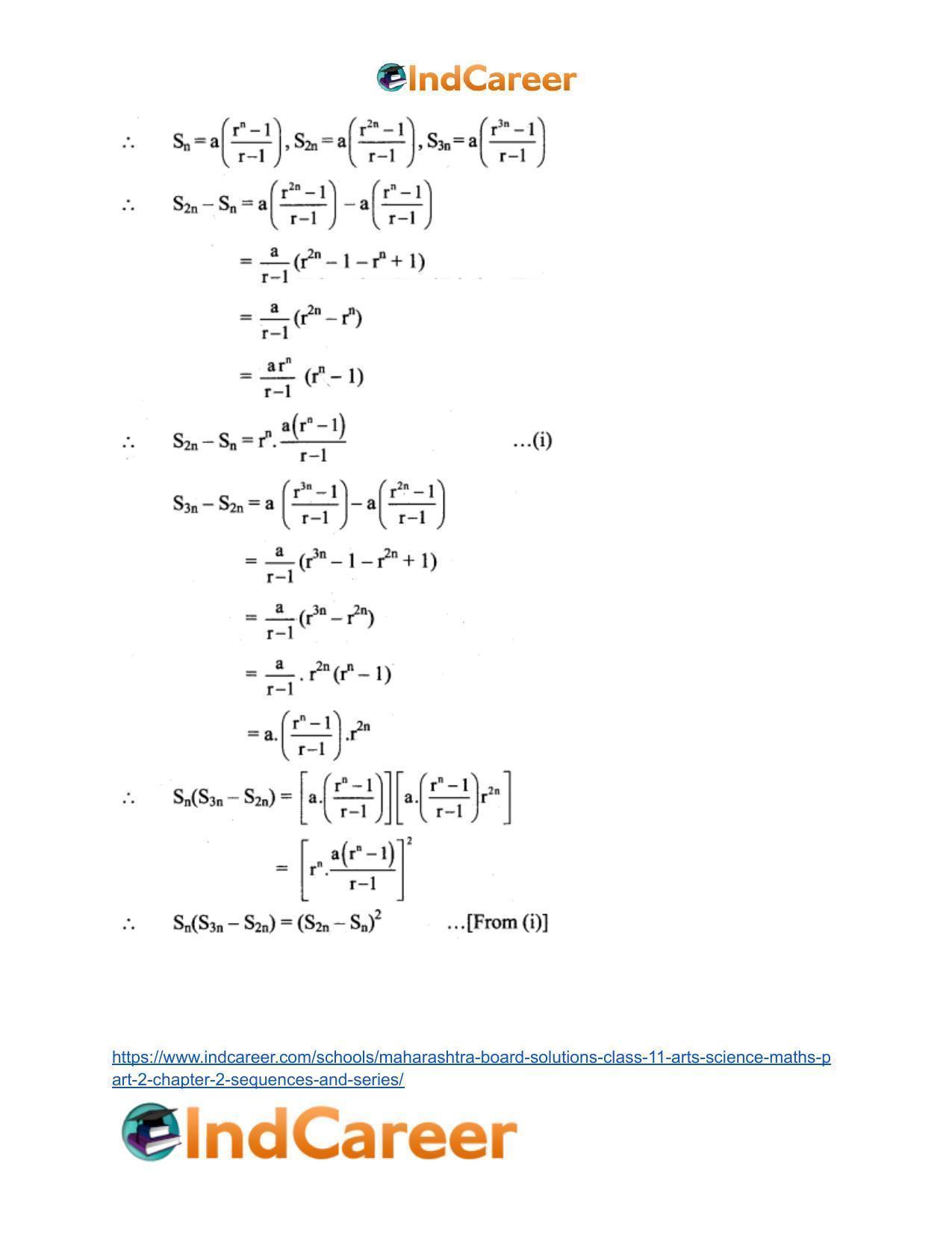 Maharashtra Board Solutions Class 11-Arts & Science Maths (Part 2): Chapter 2- Sequences and Series - Page 36