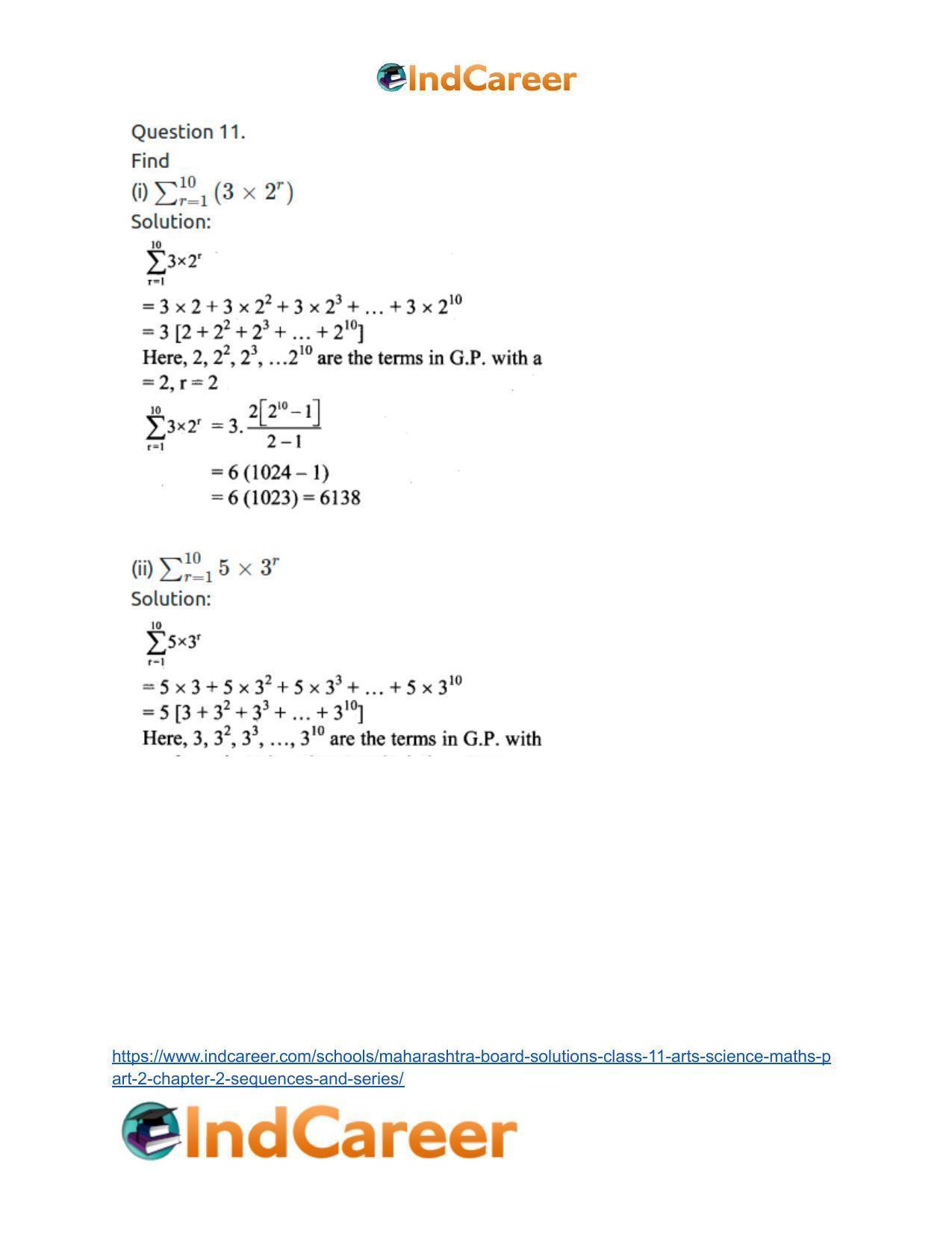 Maharashtra Board Solutions Class 11-Arts & Science Maths (Part 2): Chapter 2- Sequences and Series - Page 37