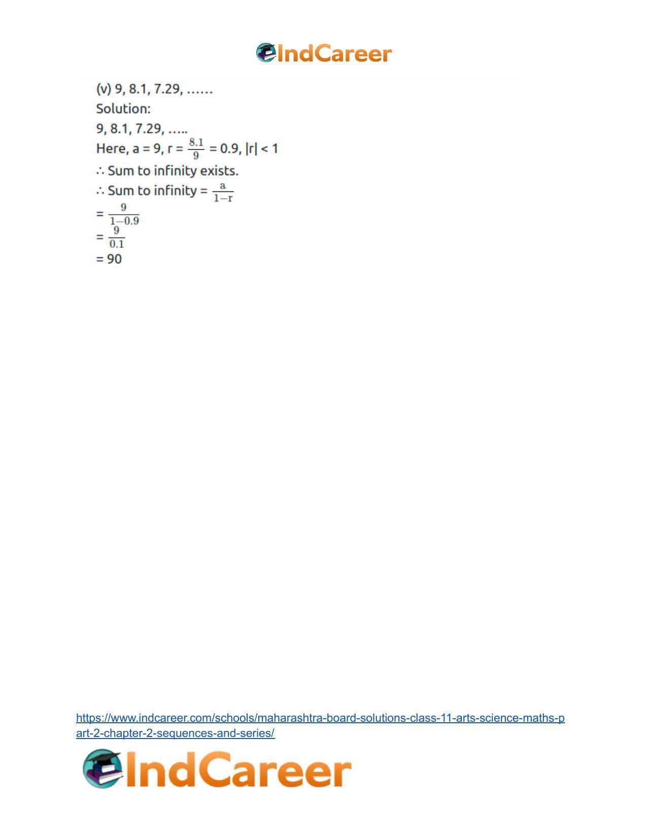 Maharashtra Board Solutions Class 11-Arts & Science Maths (Part 2): Chapter 2- Sequences and Series - Page 40