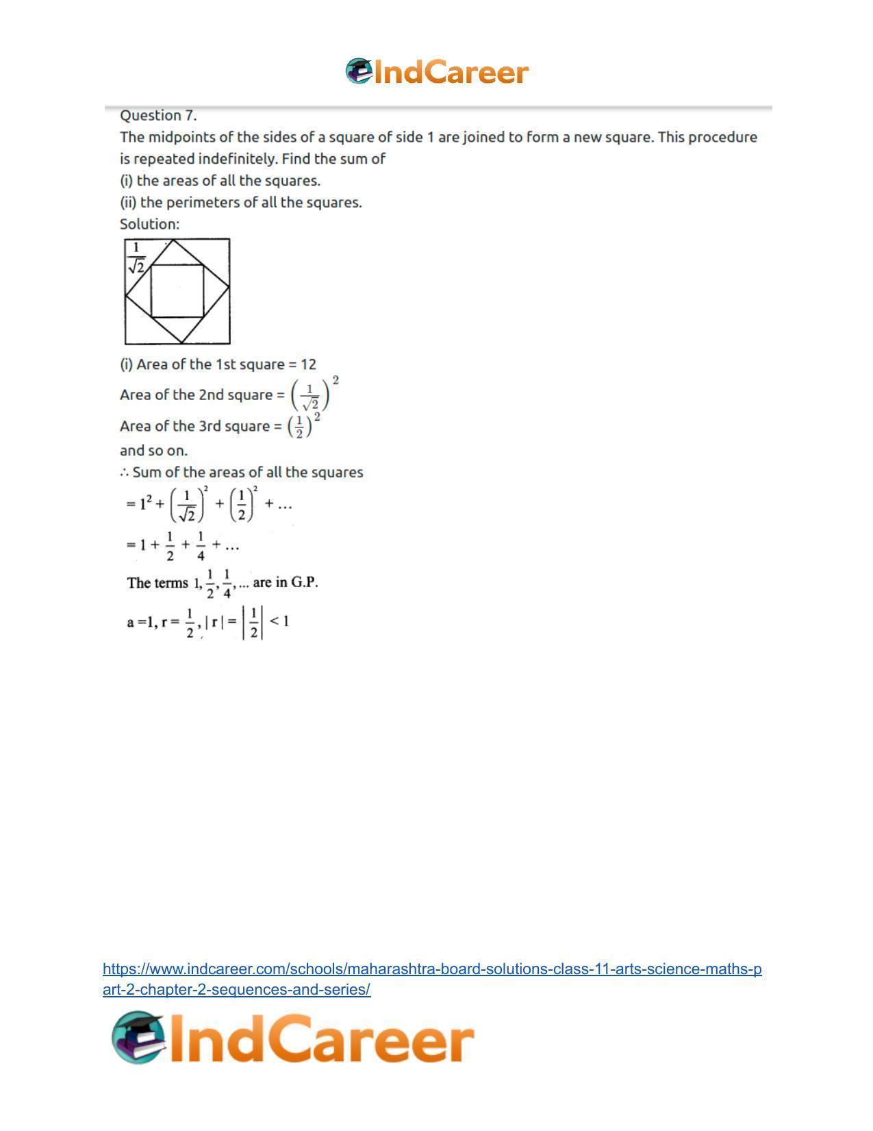 Maharashtra Board Solutions Class 11-Arts & Science Maths (Part 2): Chapter 2- Sequences and Series - Page 48