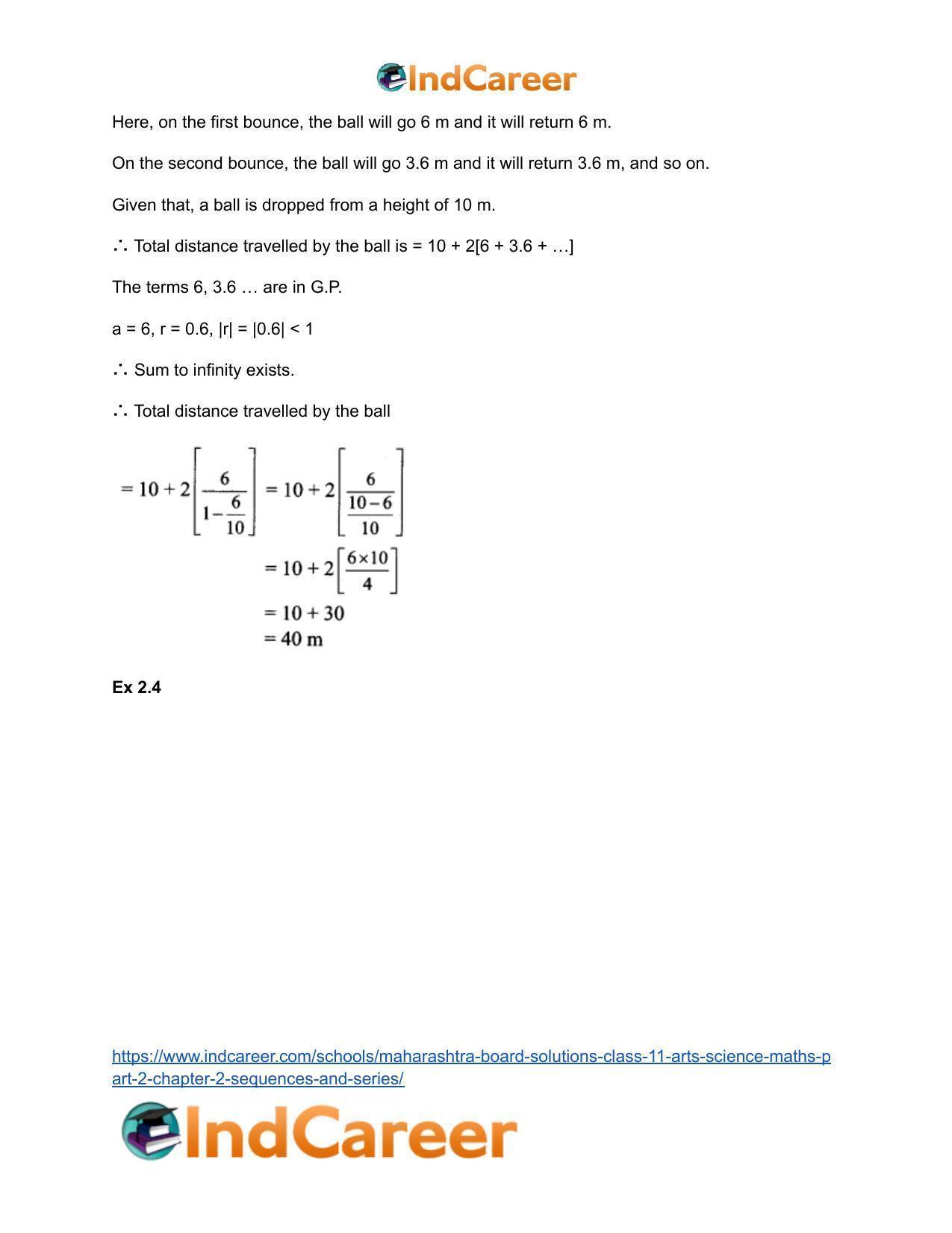 Maharashtra Board Solutions Class 11-Arts & Science Maths (Part 2): Chapter 2- Sequences and Series - Page 50