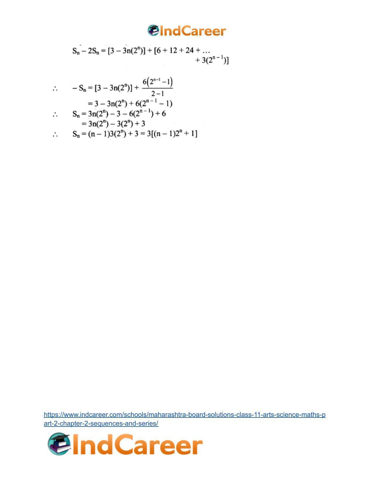 Maharashtra Board Solutions Class 11-Arts & Science Maths (Part 2): Chapter 2- Sequences and Series - Page 64
