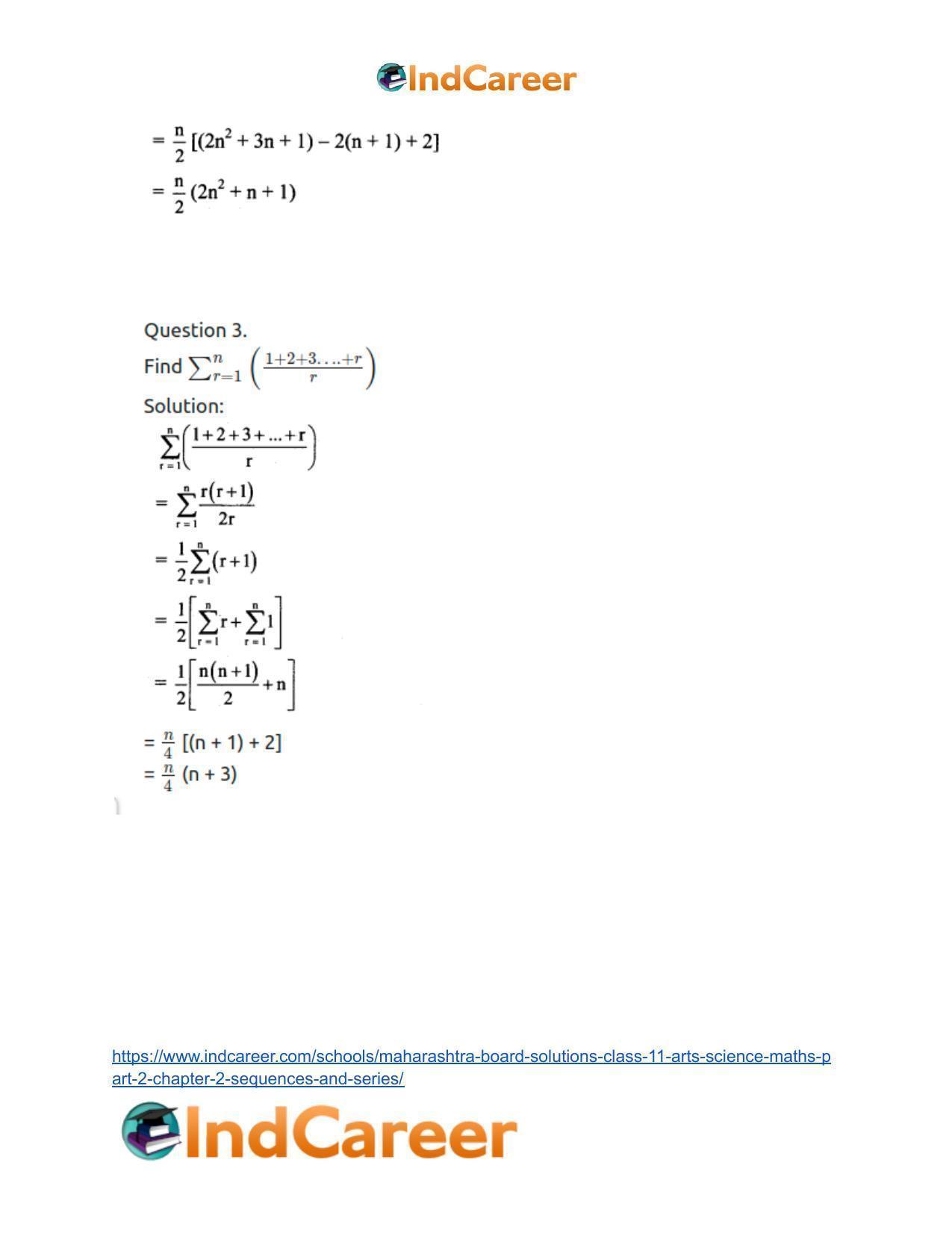 Maharashtra Board Solutions Class 11-Arts & Science Maths (Part 2): Chapter 2- Sequences and Series - Page 69