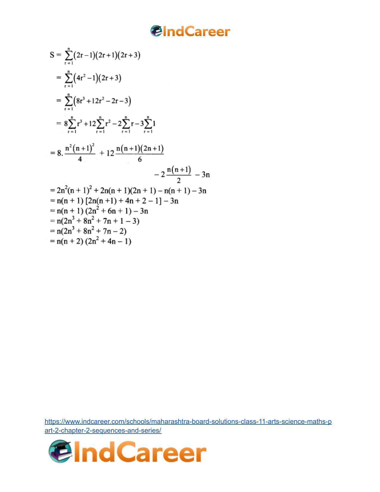 Maharashtra Board Solutions Class 11-Arts & Science Maths (Part 2): Chapter 2- Sequences and Series - Page 74