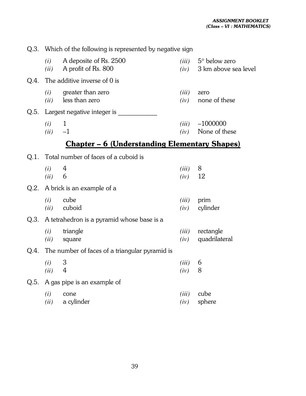 CBSE Worksheets for Class 6 Maths Assignment 19 - Page 29