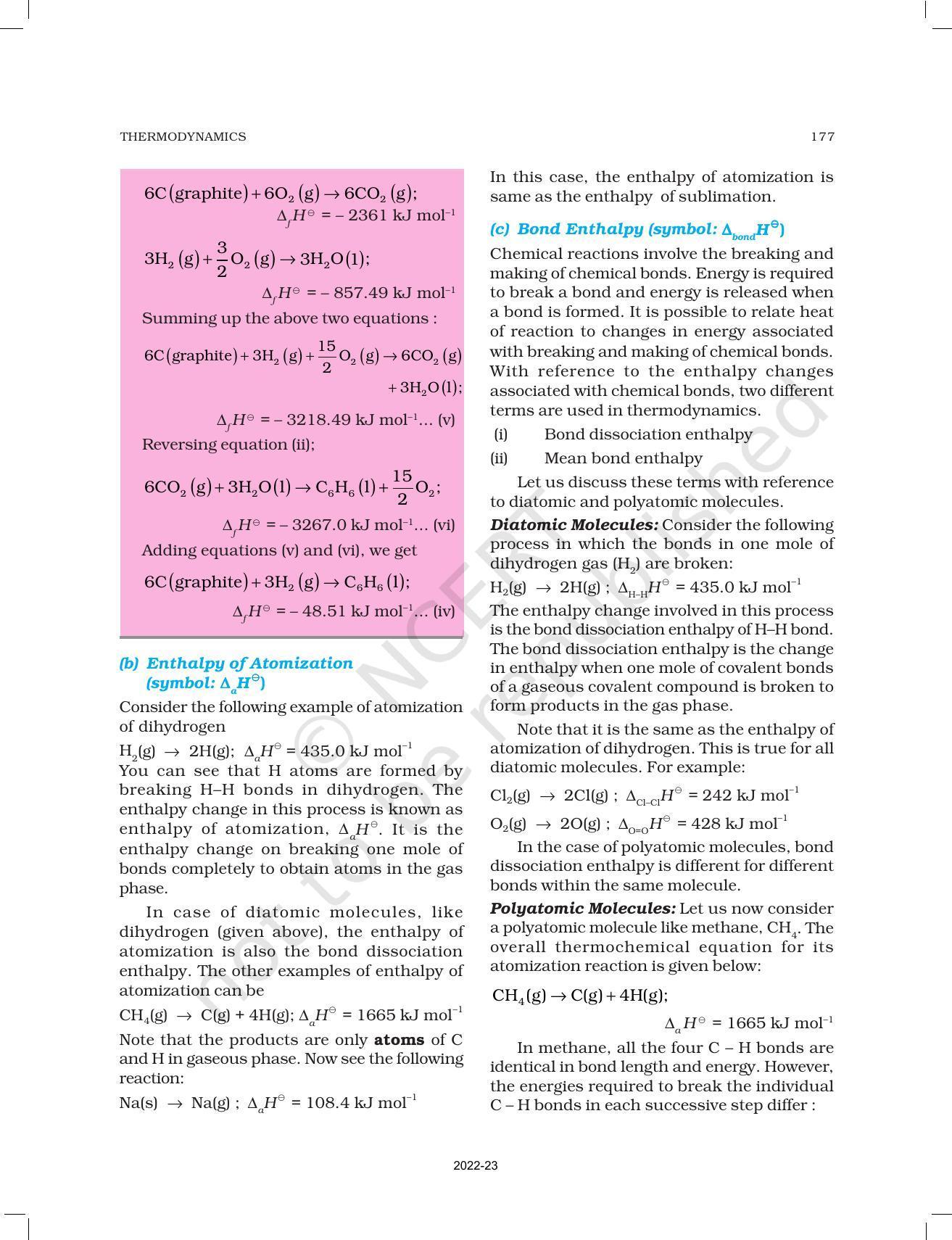 NCERT Book For Class 11 Chemistry Chapter 6 Thermodynamics