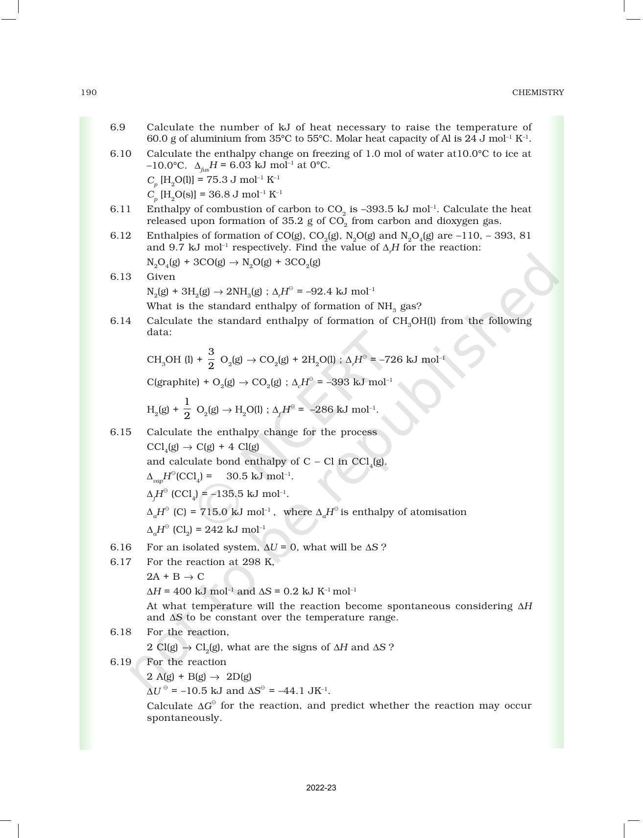 NCERT Book For Class 11 Chemistry Chapter 6 Thermodynamics