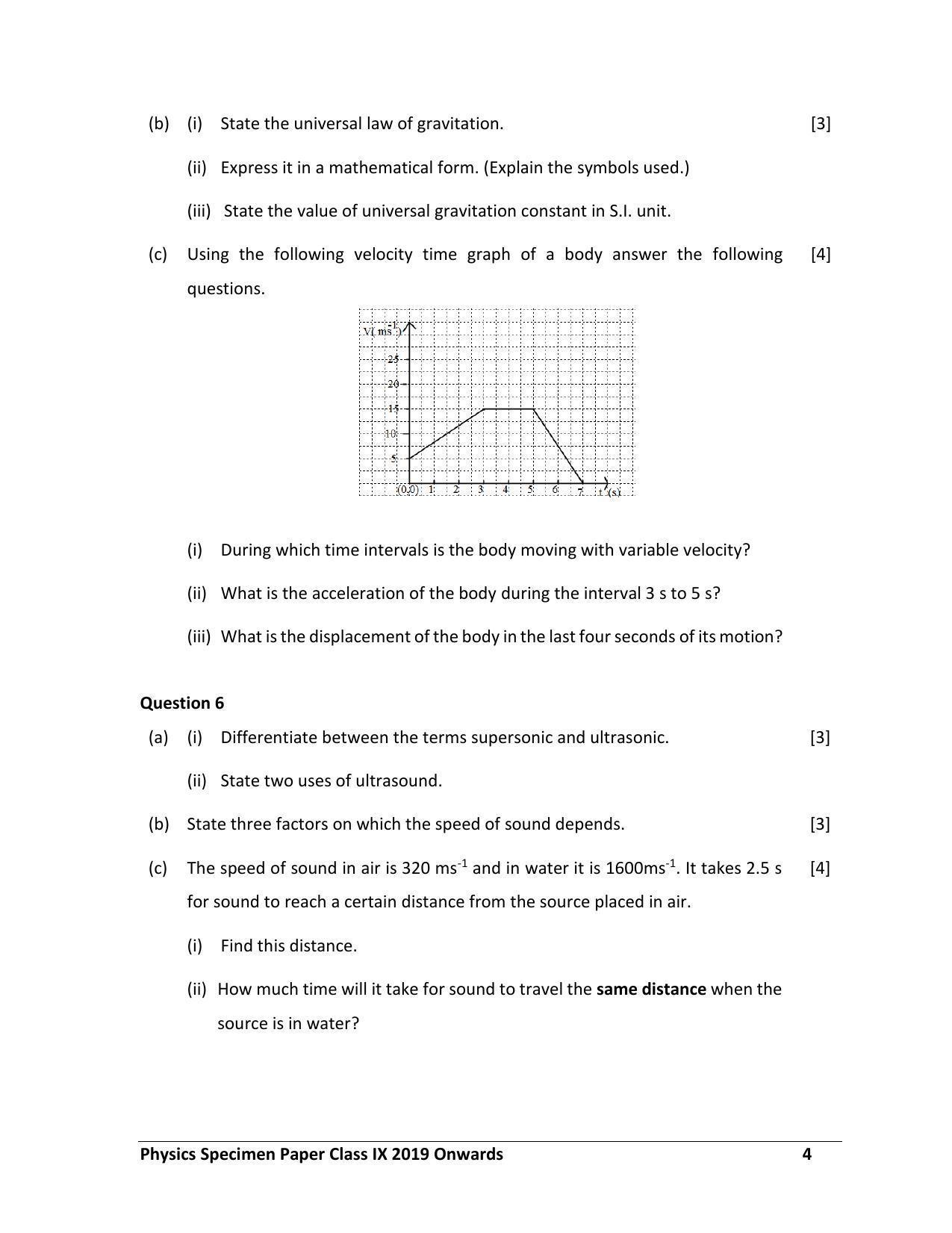 ICSE Class 9 Physics Science Paper-I Sample Paper - Page 4