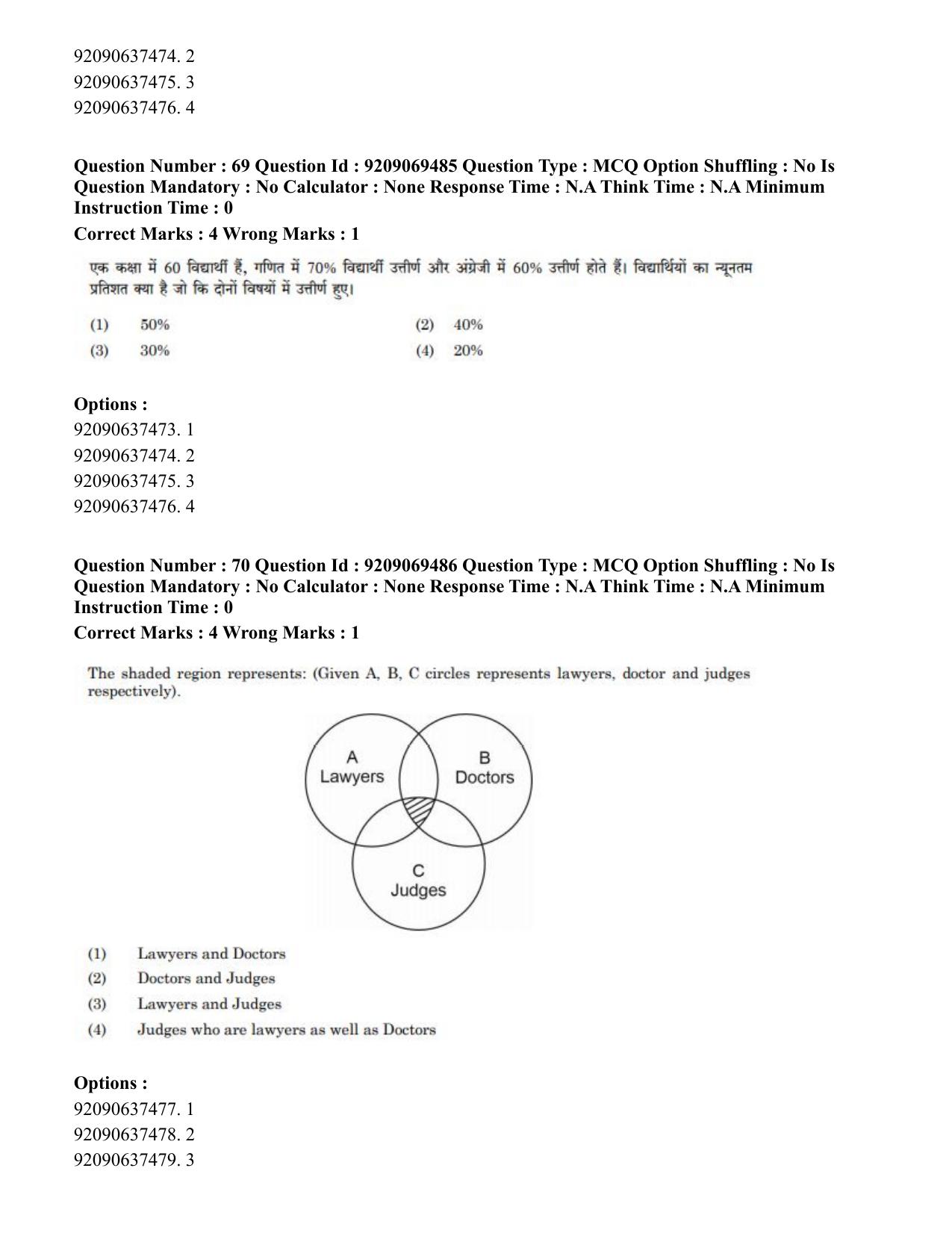 CUET PG 2023: COQP11 – General (Hindi)-Shift 3 (08-06-2023) Question Paper - Page 59