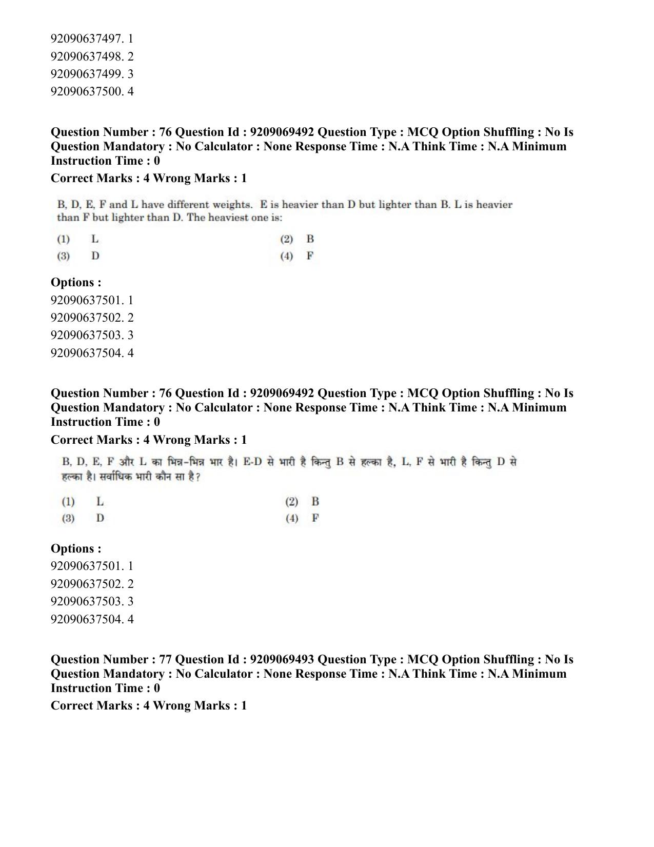 CUET PG 2023: COQP11 – General (Hindi)-Shift 3 (08-06-2023) Question Paper - Page 64