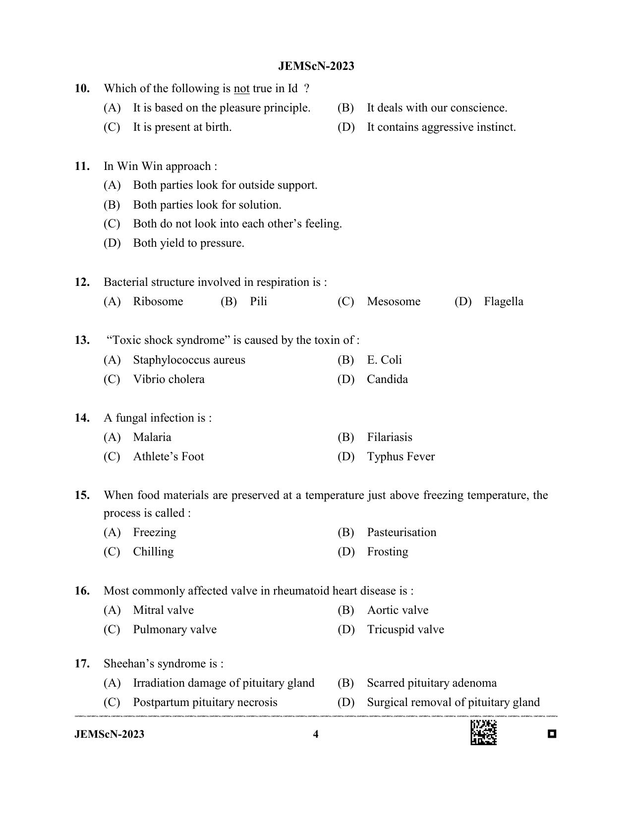 WB JEMScN 2023 Question Paper - Page 4