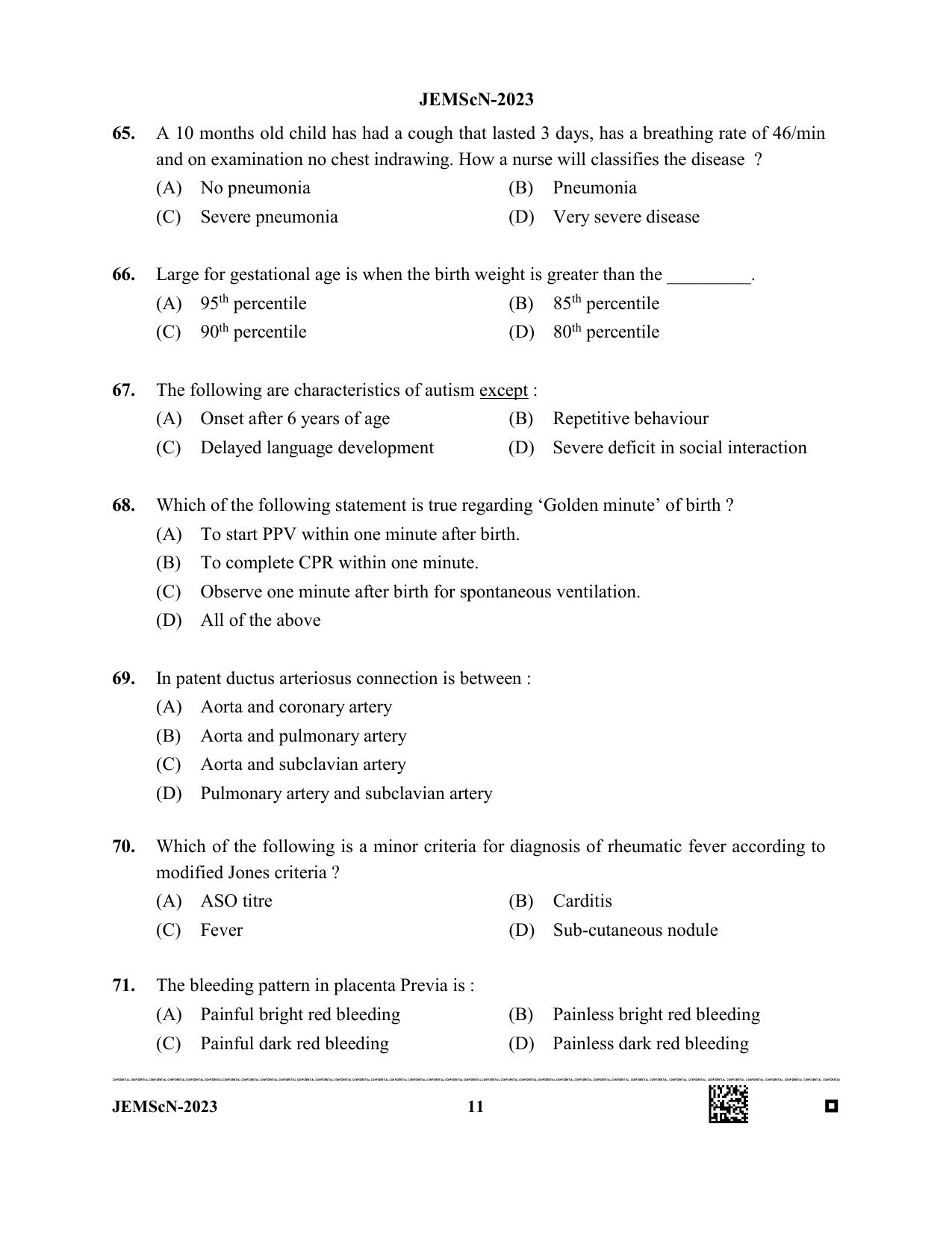 WB JEMScN 2023 Question Paper - Page 11