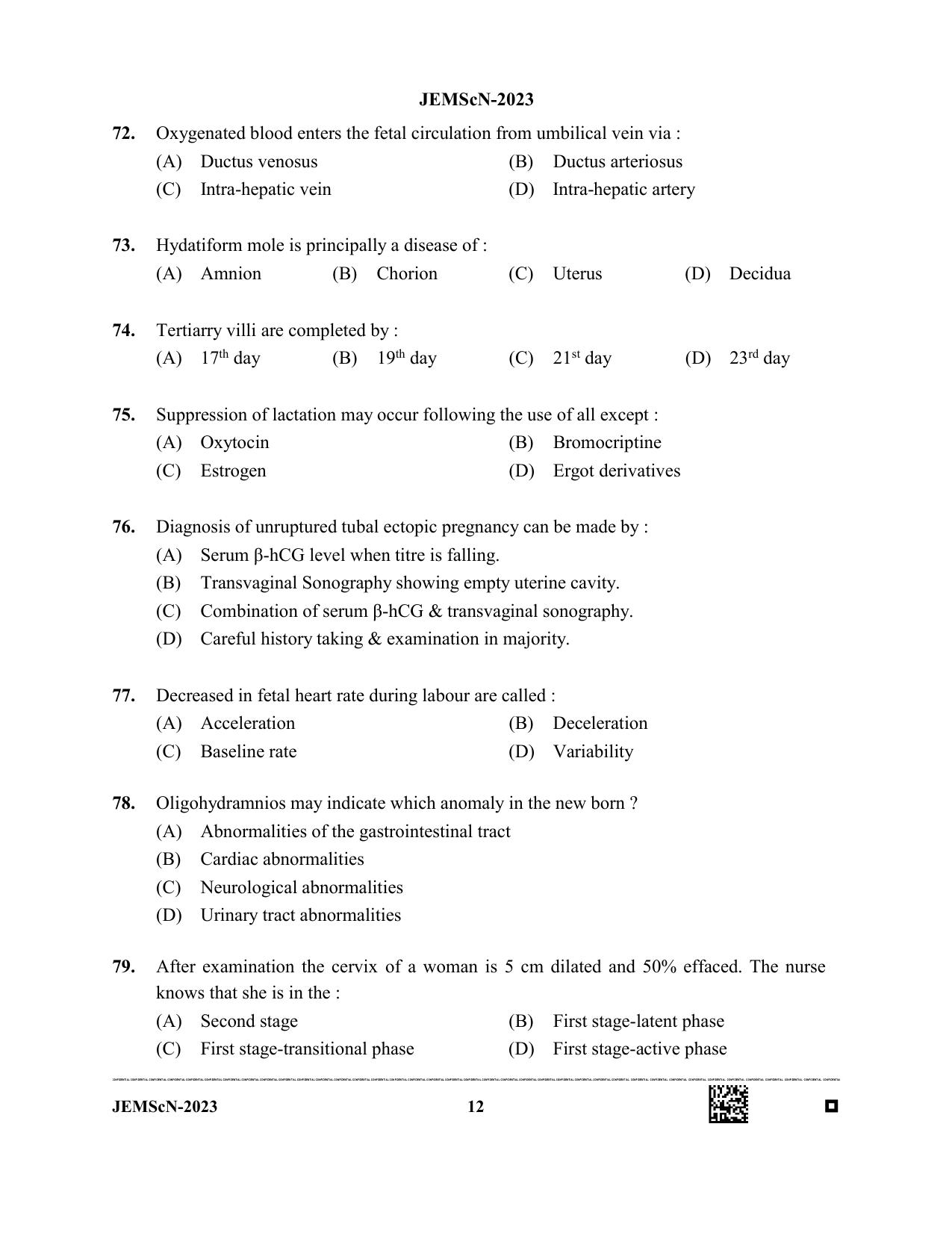 WB JEMScN 2023 Question Paper - Page 12